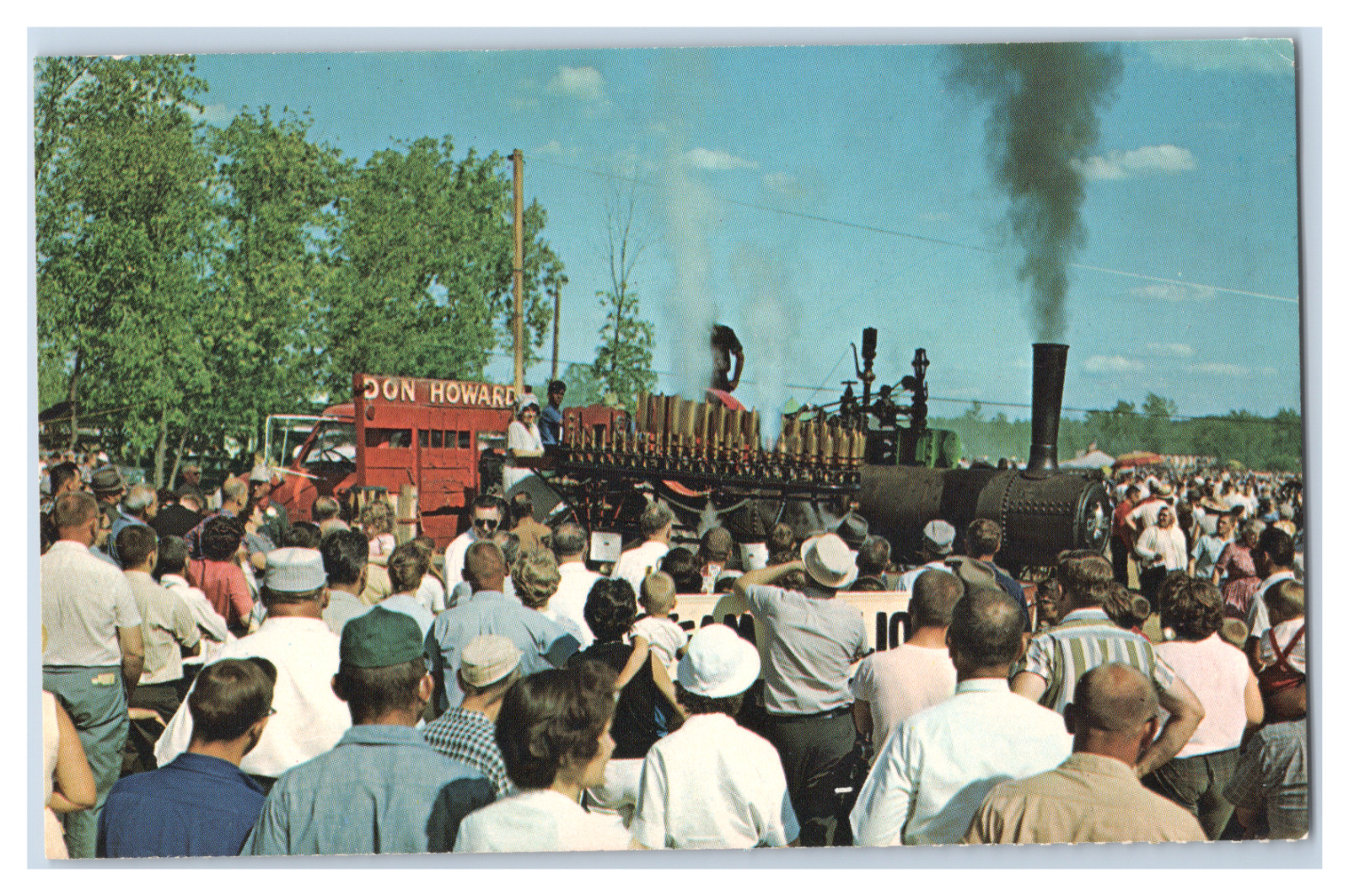 Vintage Postcard Roseland Park on Canandaigua Lake Pageant of Steam Locomotive