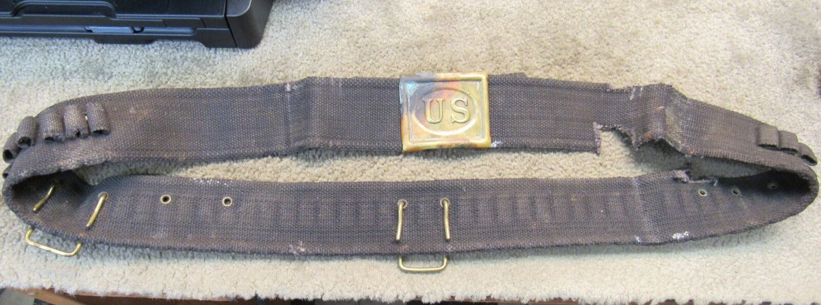 US ANSON MILLS M1887 Officers Cavalry Belt 50 SLOT 38 CAL INDIAN WARS BLUE