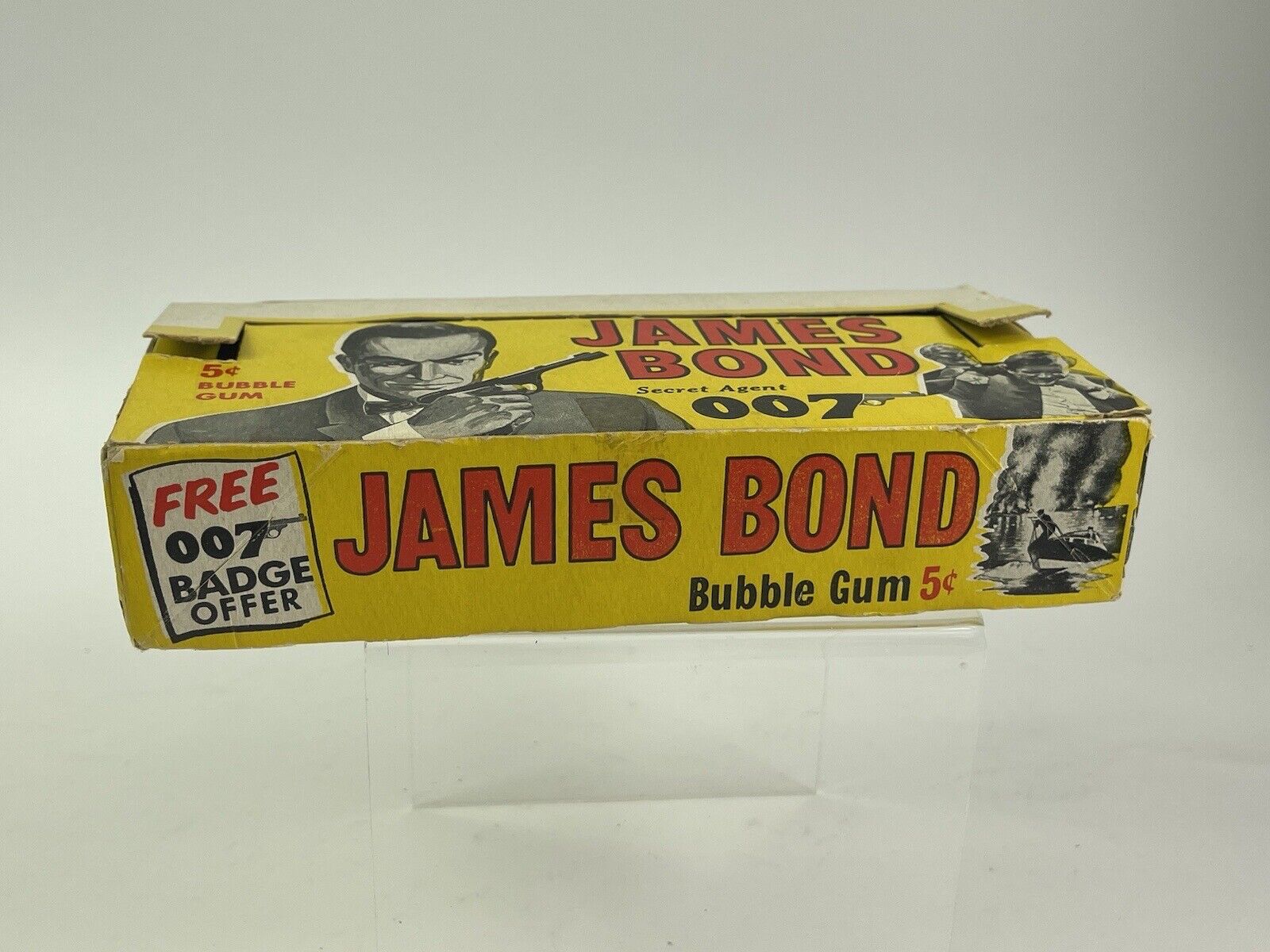 JAMES BOND 1965 WAX Box Only 5 CENT PHILADELPHIA CHEWING GUM ORIGINAL Scarce