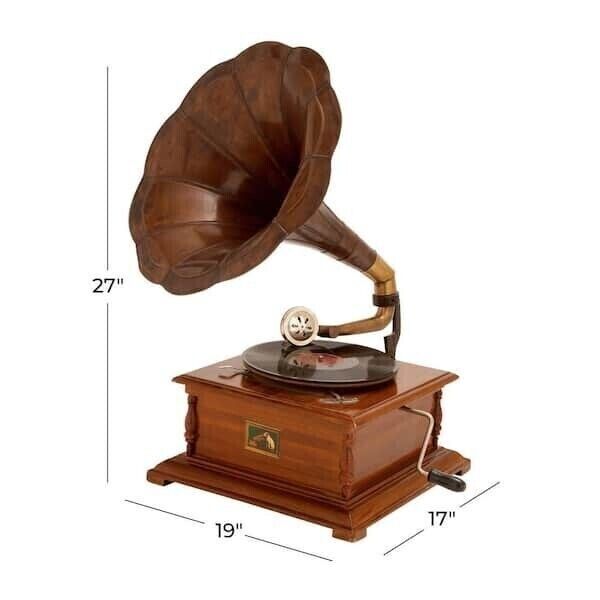Antique Victor Victrola Phonograph Talking Machine with Tin Horn, - Phonographs