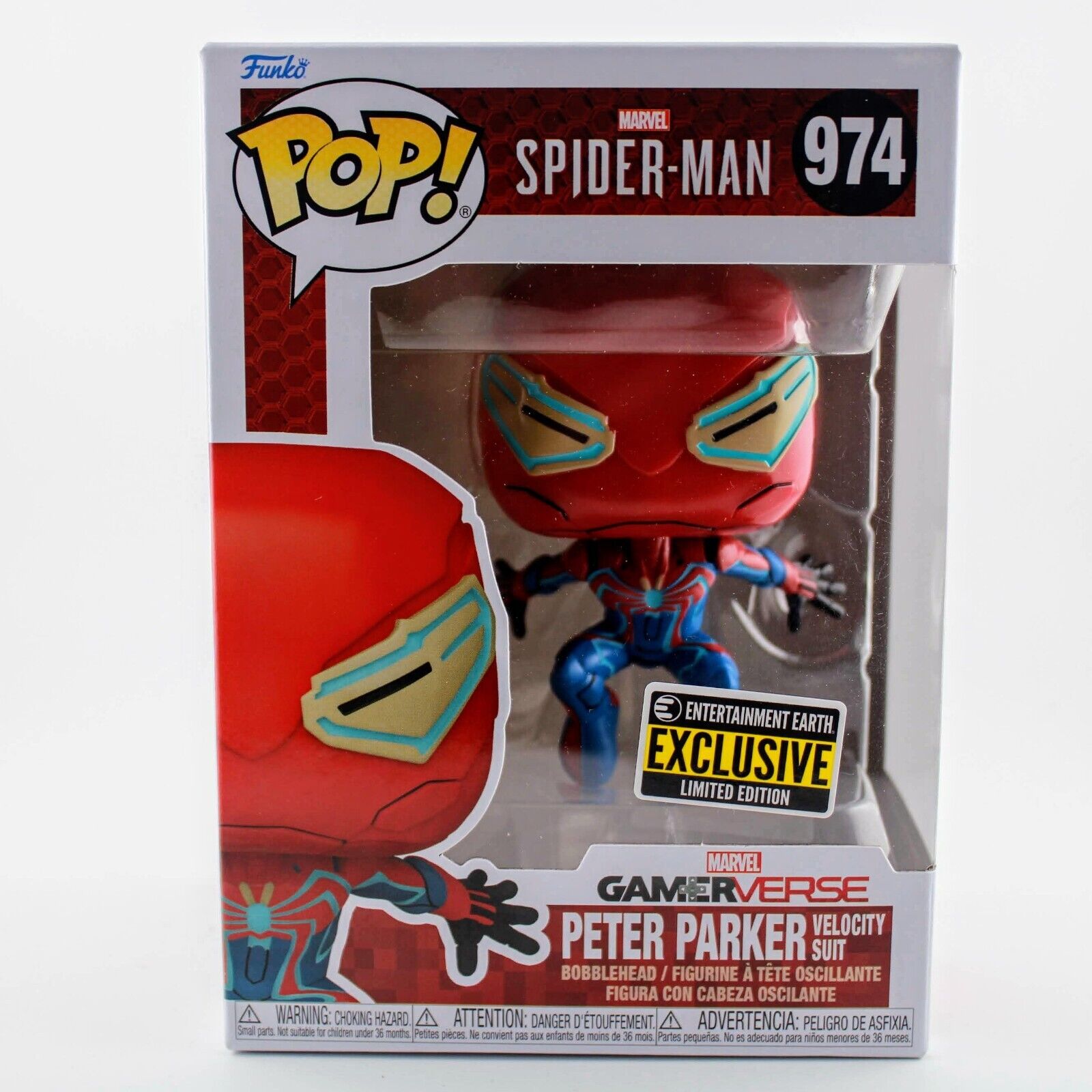 Funko Pop Spider-Man 2 Peter Parker Velocity Suit Figure #974 EE Exclusive