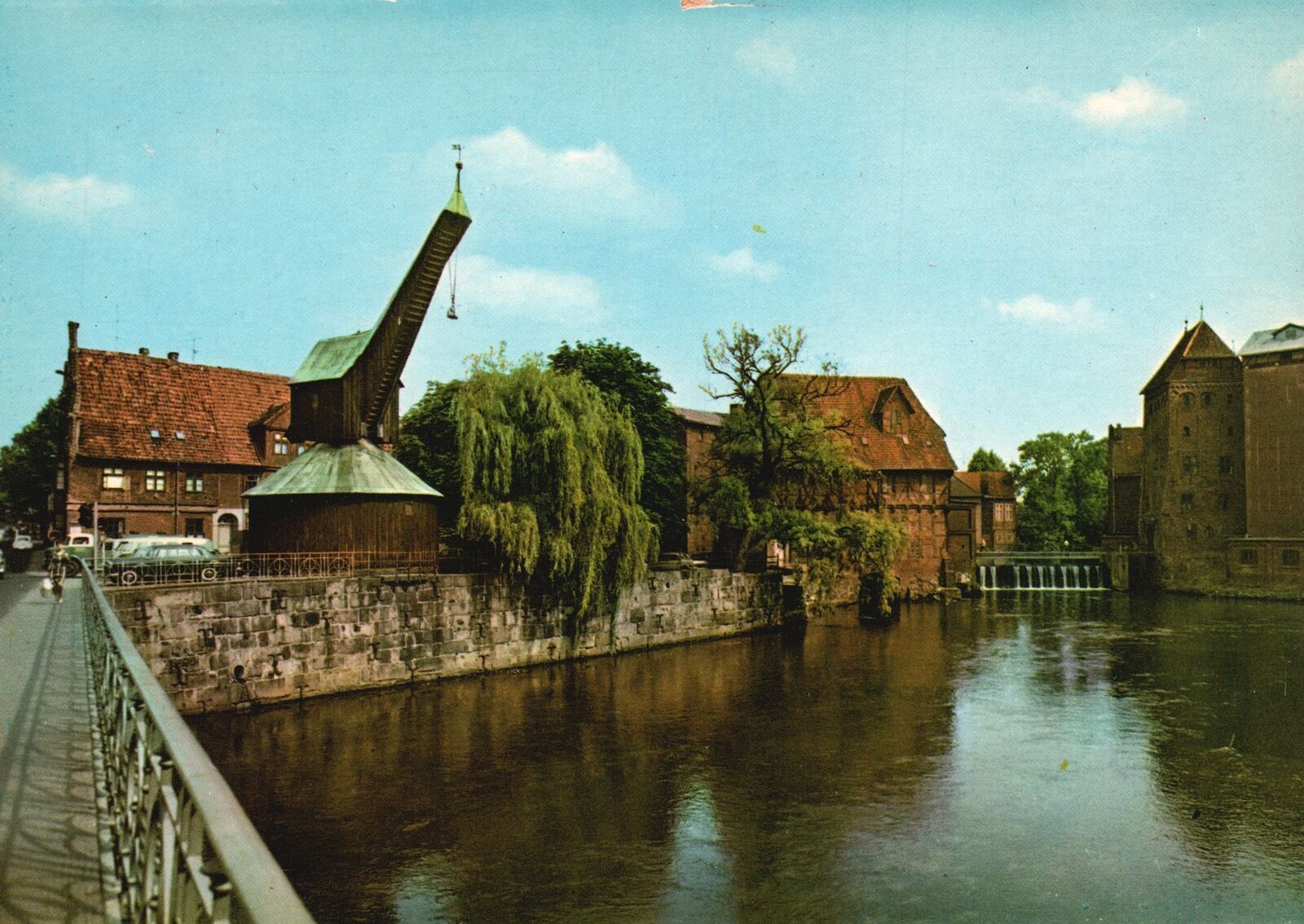 Vintage Postcard Luneburg Beim Alten Kran Historical Landmark Lüneburg Germany
