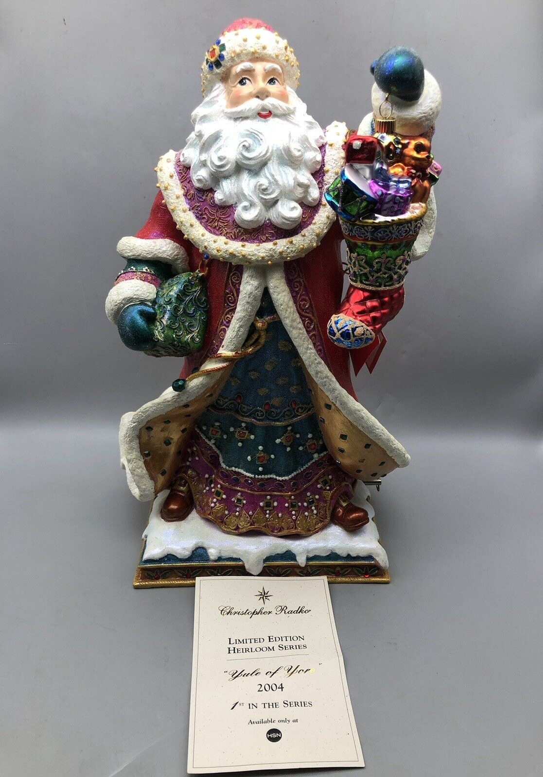 Christopher Radko Yule of Yore Old World Santa 2004 Musical Limited Edition READ