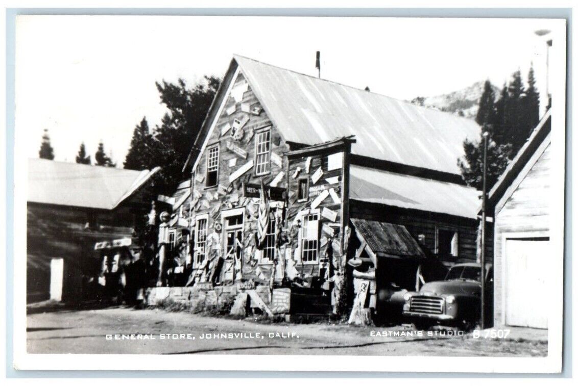 1951 General Store Truck View Johnsville California CA RPPC Photo Postcard