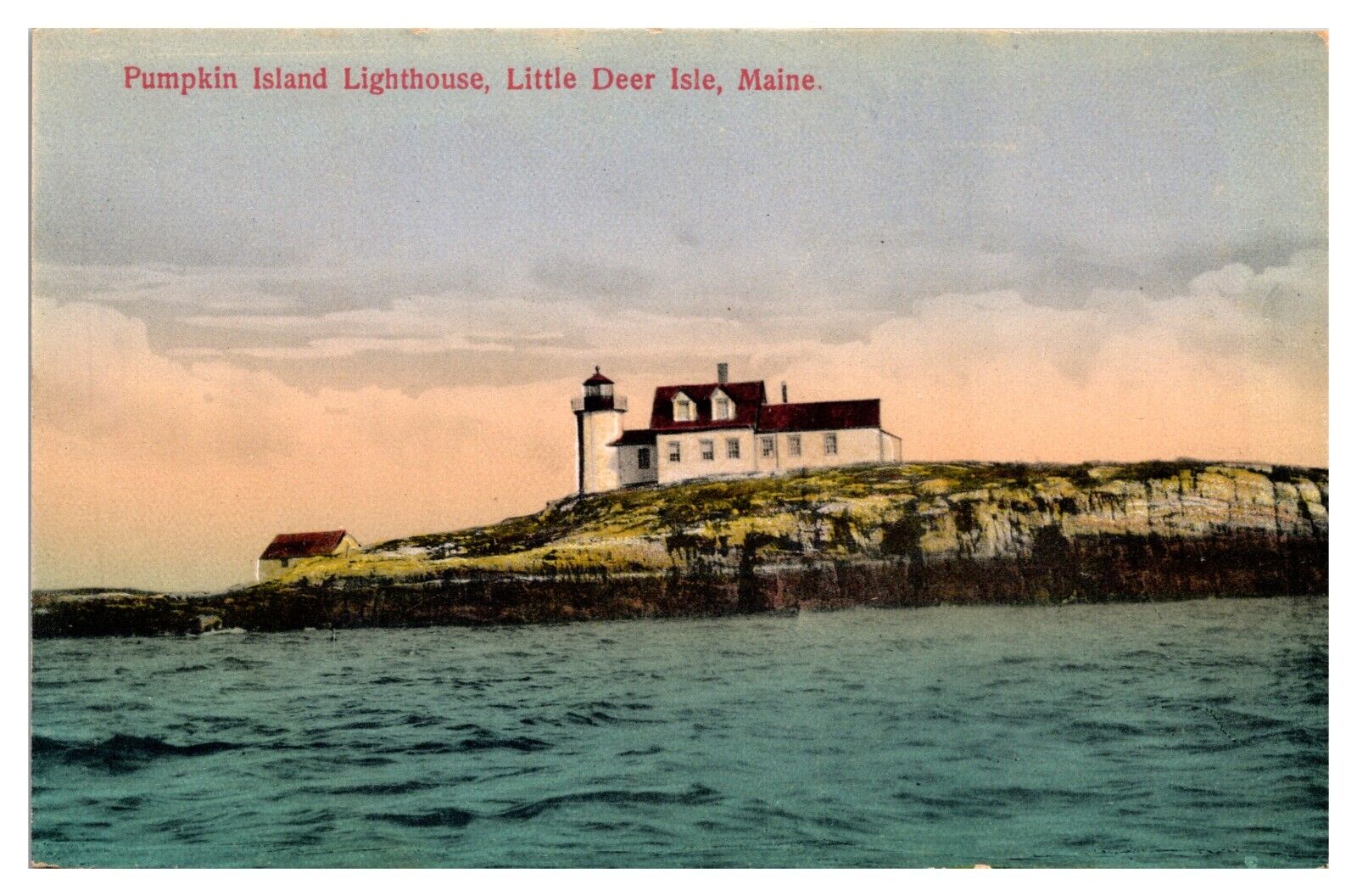 Old Pumpkin Island Lighthouse, Little Deer Isle, ME Postcard