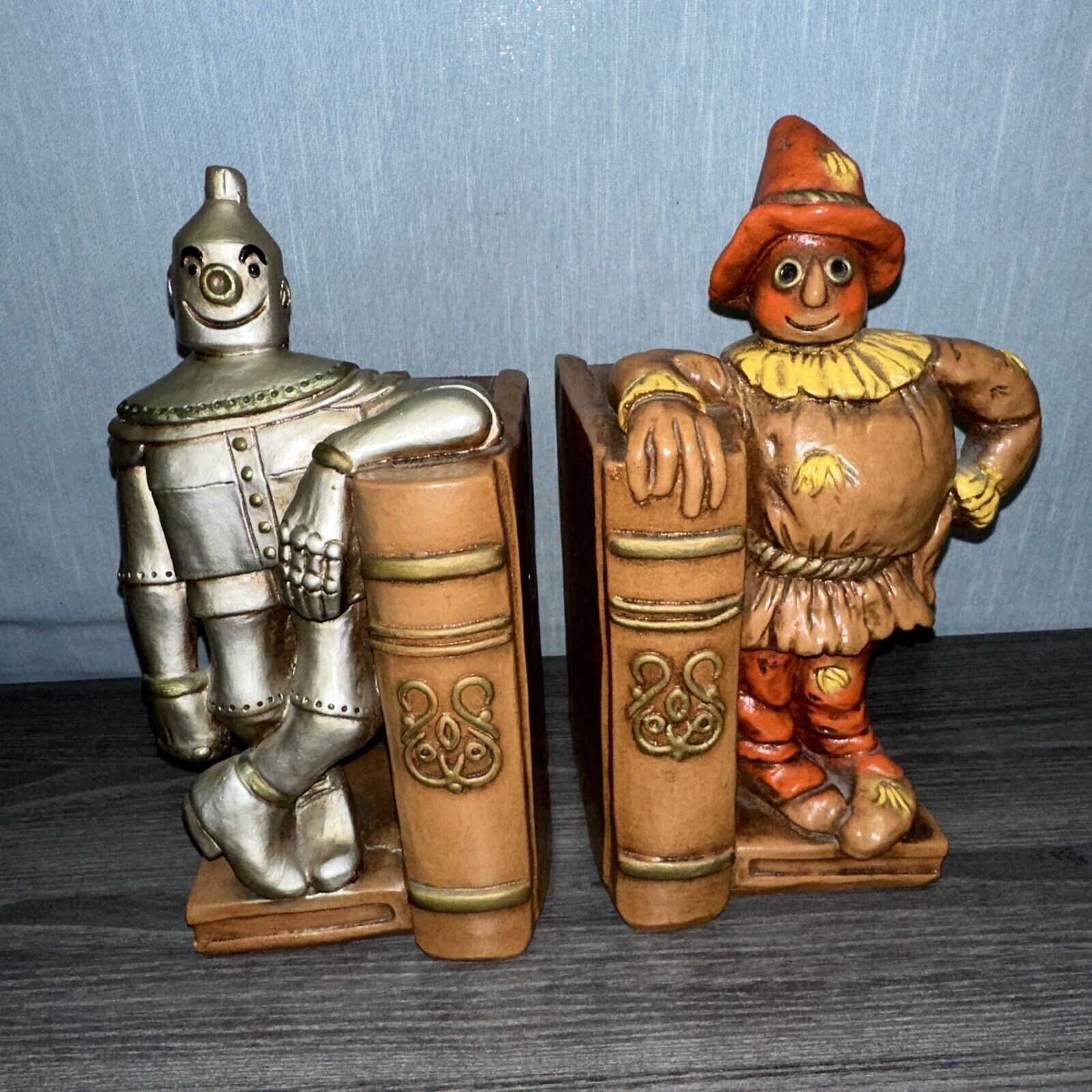 Vintage Rare Wizard Of  Chalkware Bookends