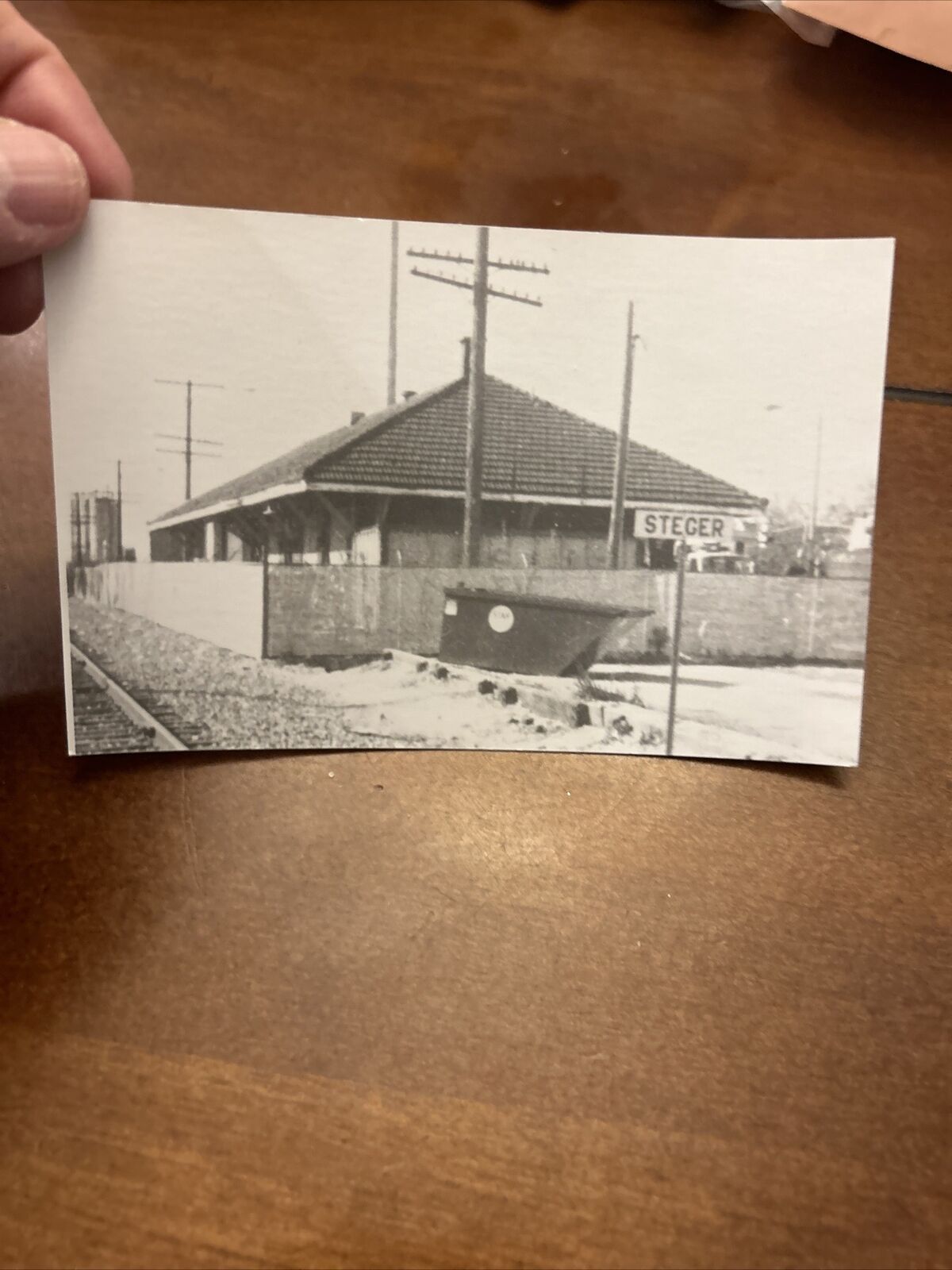 Steger IL Chicago & Eastern Illinois Railroad Depot Station RPPC Postcard