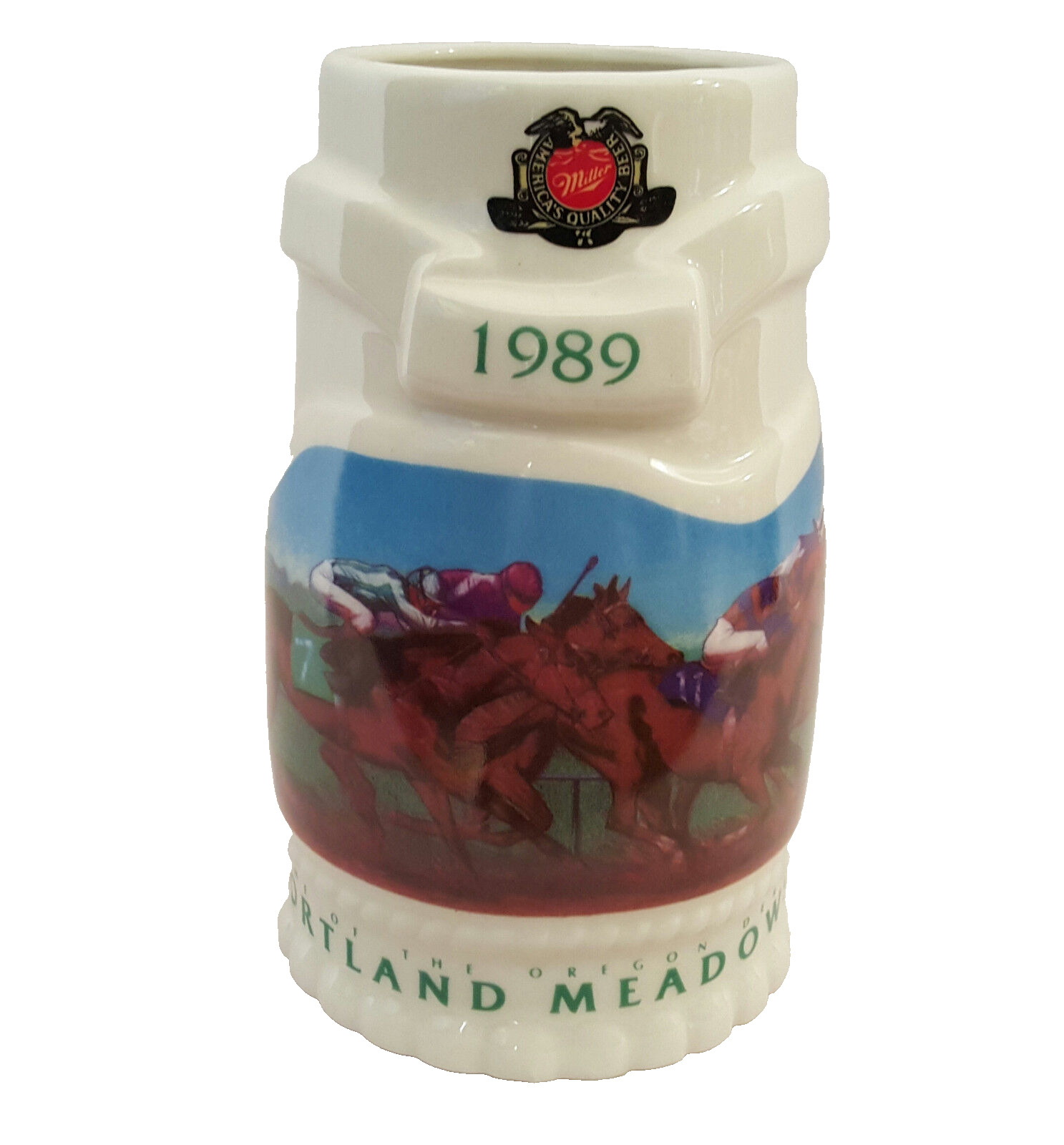 1989 Miller Home of the Oregon Derby Portland Meadows Limited Edition Stein