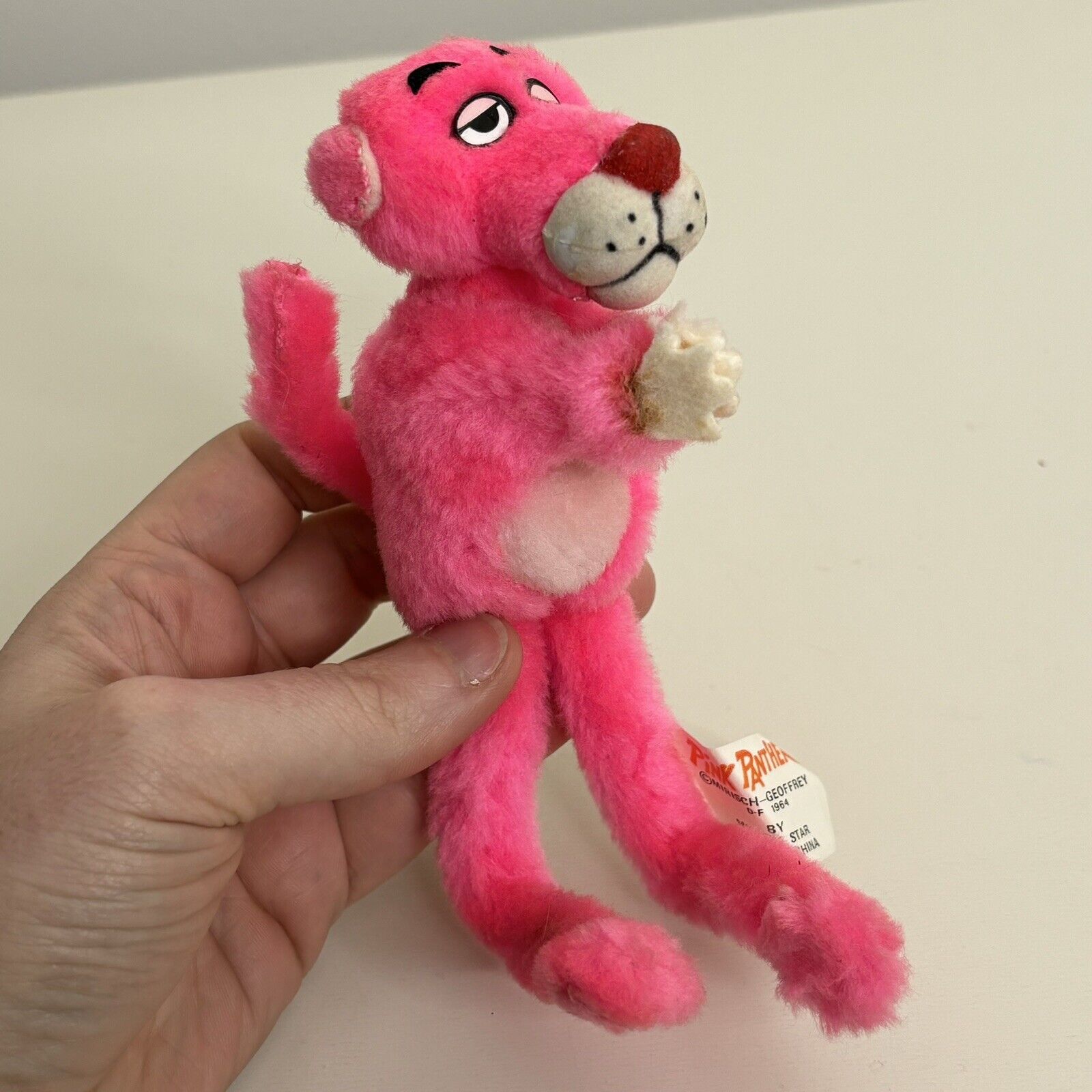 Vintage Pink Panther Clip On Pencil Hugger Toys 1964 Mighty Star China