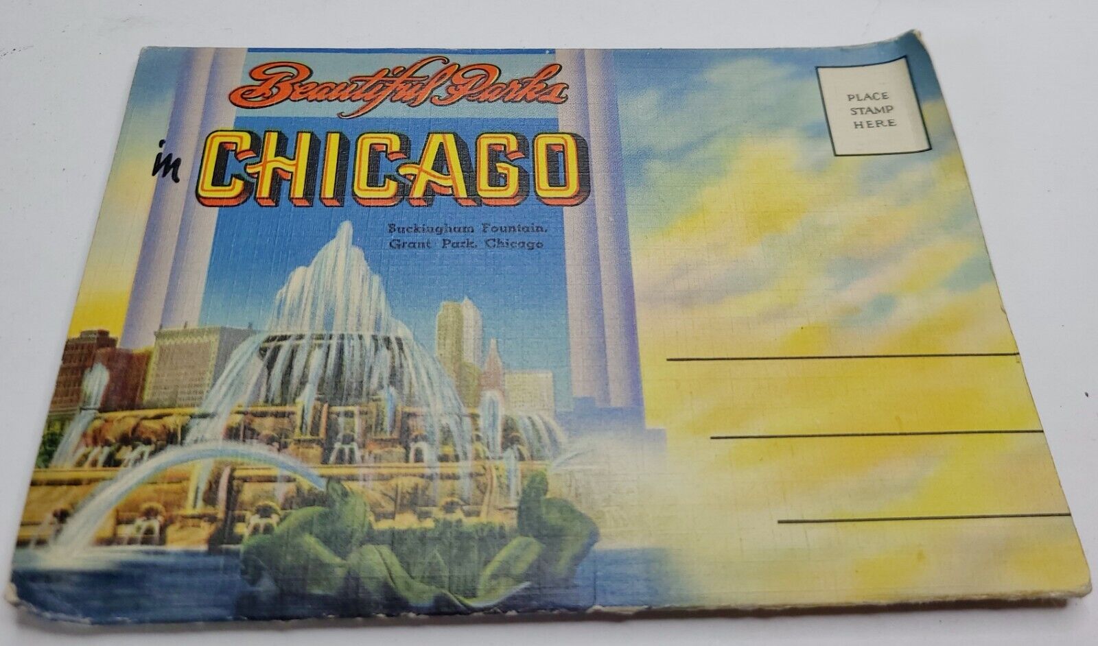 Vintage Beautiful Parks in Chicago Unmailed Postcard Folder