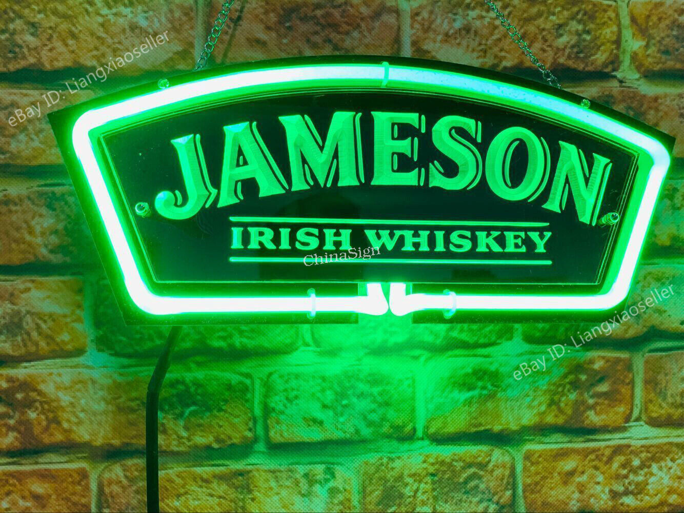 Rare New JAMESON Irish Whiskey Real Neon Sign 3D Glass Home Decor Beer Bar Light