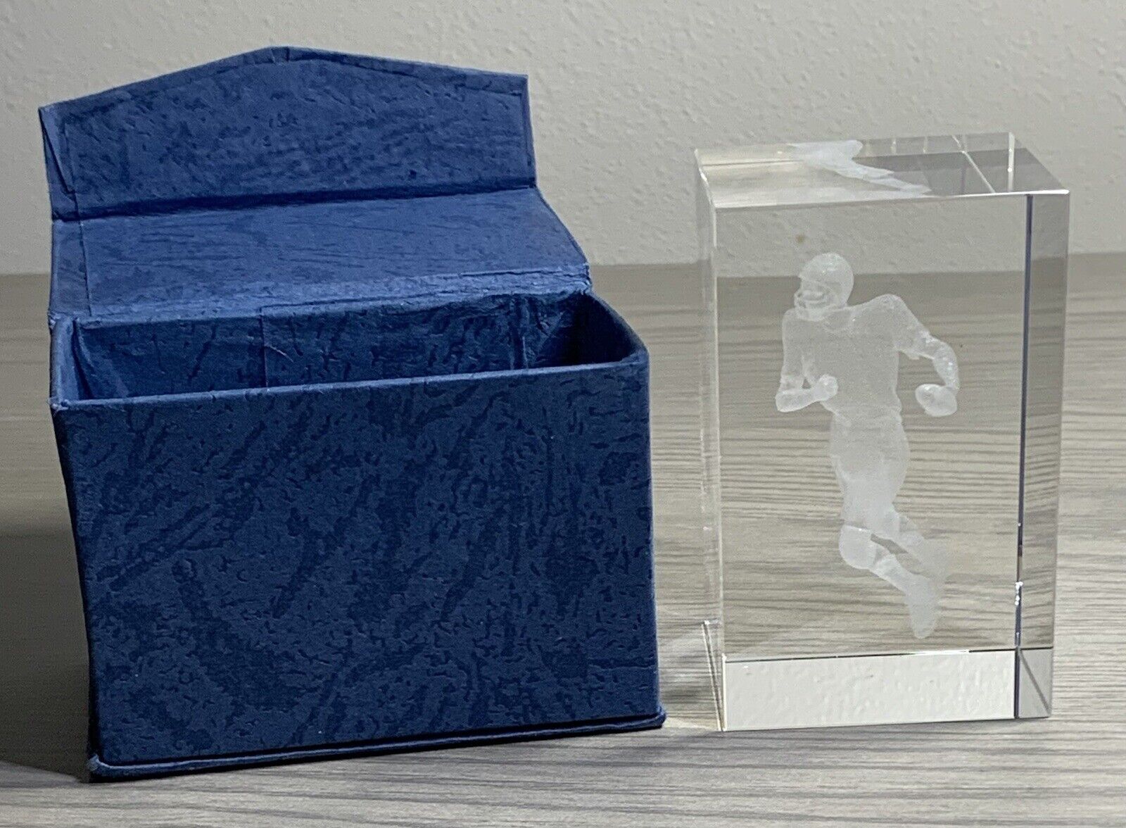 Football Player 3D Engraved Crystal 3\