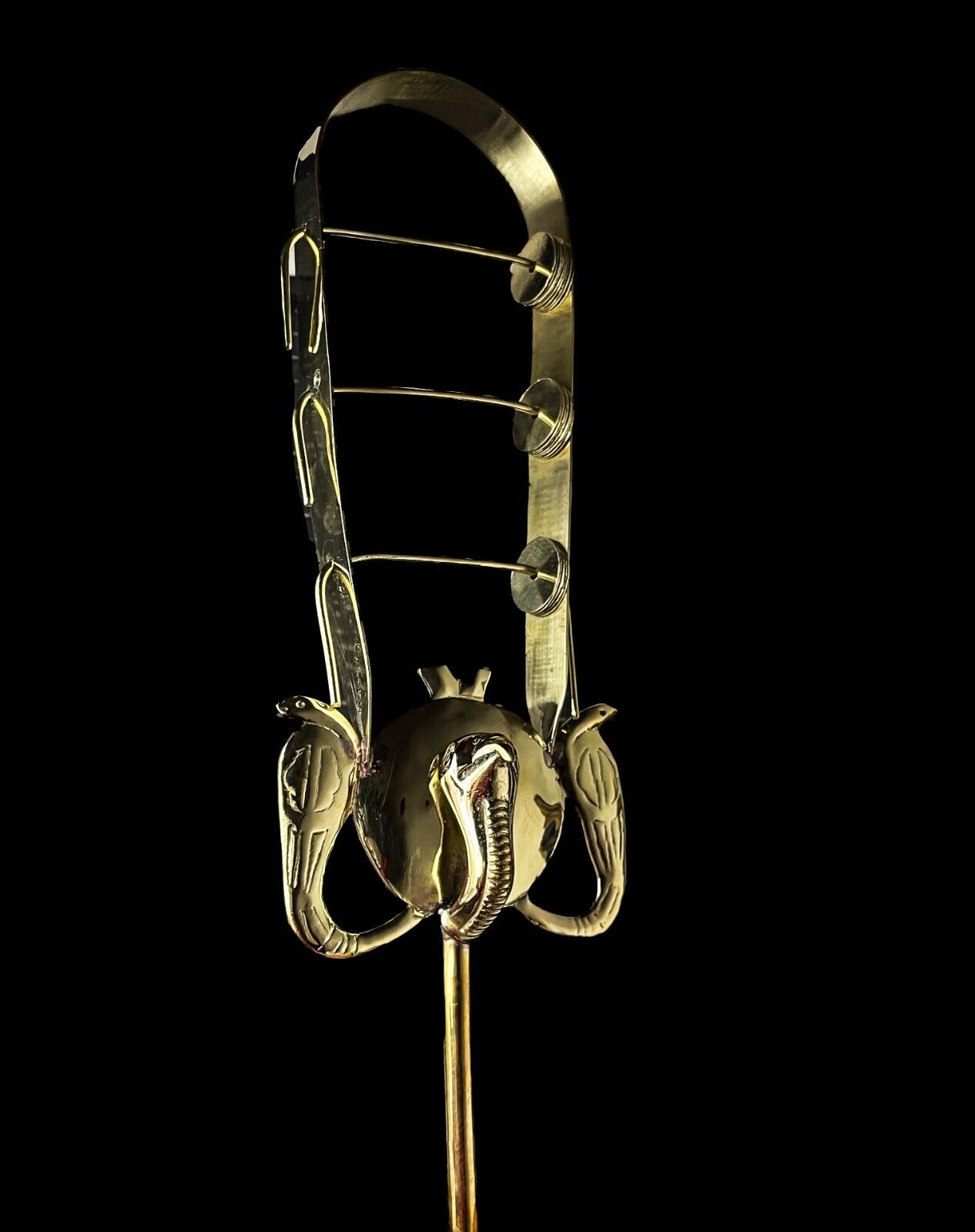 Unique Handmade Egyptian Cobra Sistrum  , Sound Healing Musical Instrument