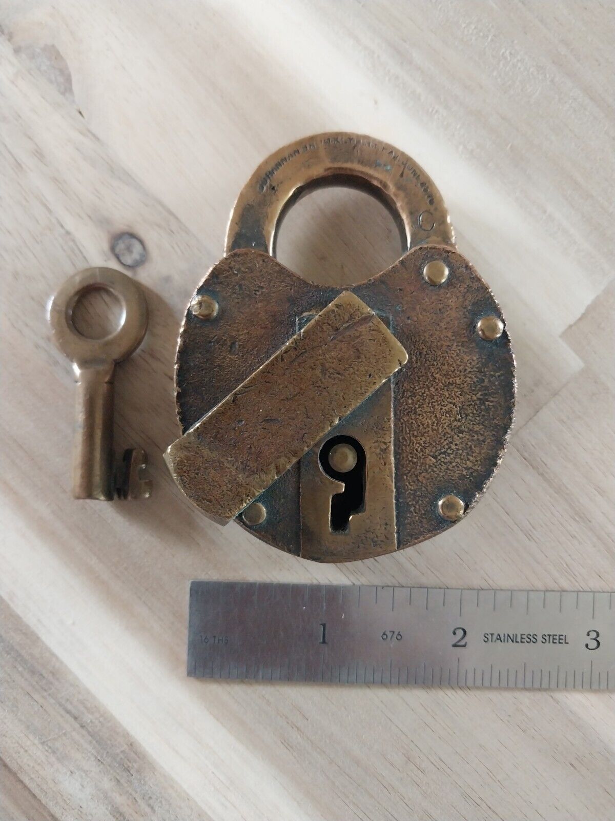 Rare Antique Brass Penna Co. Lock Padlock 1878