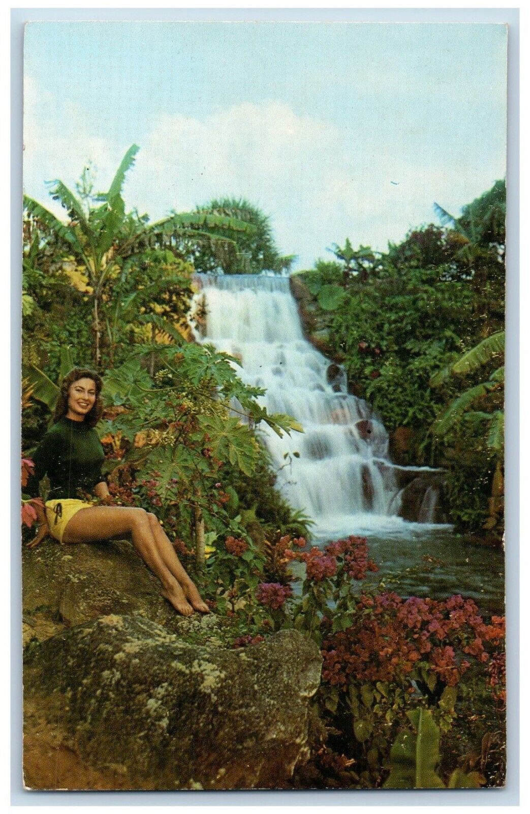 Boca Raton Florida Postcard Zambezi Falls In The Tropical Gardens Pretty Woman