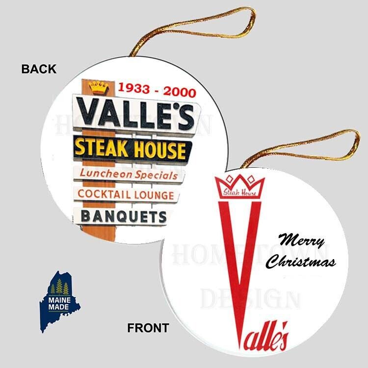 VALLES STEAKHOUSE Christmas Ornament - Collectible Logo Gift Vintage Restaurant