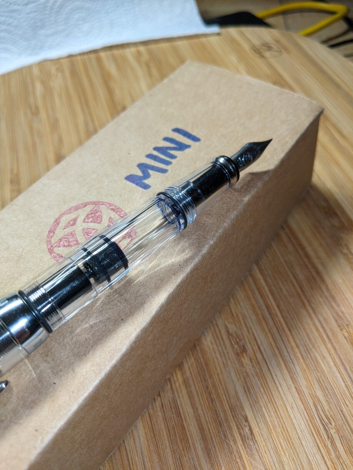 TWSBI Diamond Mini Fountain Pen, Clear, F Nib Perfect Pocket Pen Smooth writing