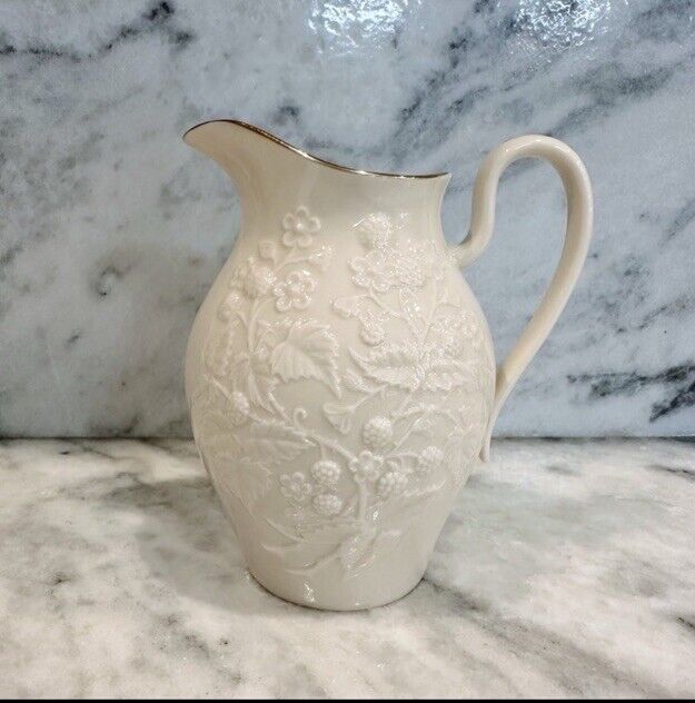 Lenox Pitcher Blackberry Collection, Limited Edition, Ivory With 14k Gold Trim