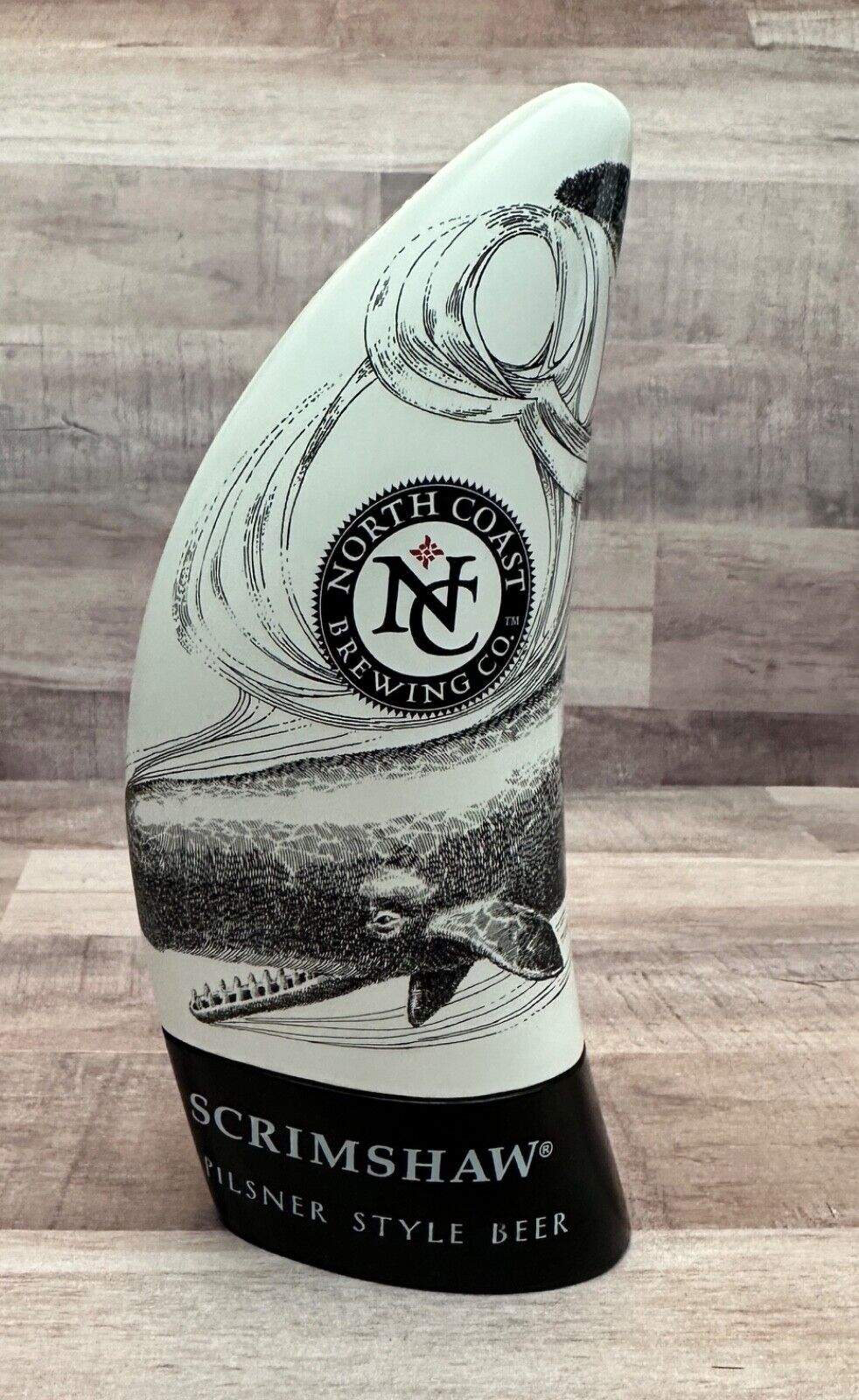 North Coast Brewing Scrimshaw Pilsner Style Beer Tap Handle whale tooth