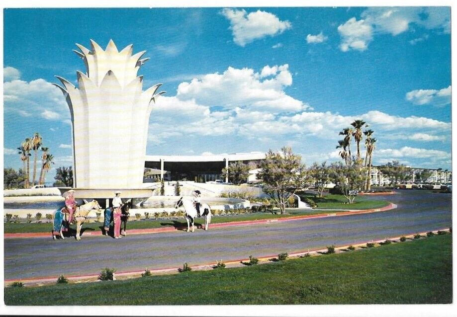 GIANT 1950s Tropicana Las Vegas Hotel Casino Front view postcard Cowboy Horse NV