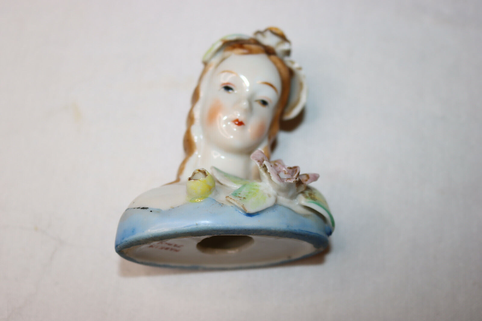 Vintage Japan Porcelain Victorian Maiden Bust Hand Painted 3.5\