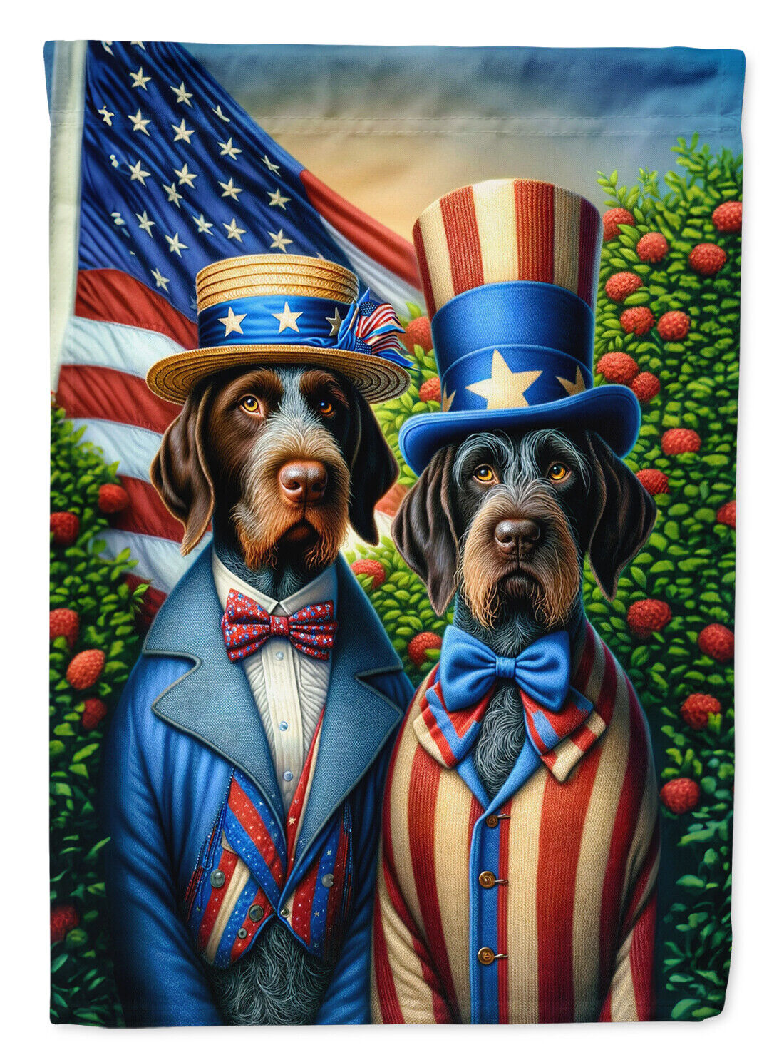 All American German Wirehaired Pointer Flag Canvas House Size DAC4241CHF