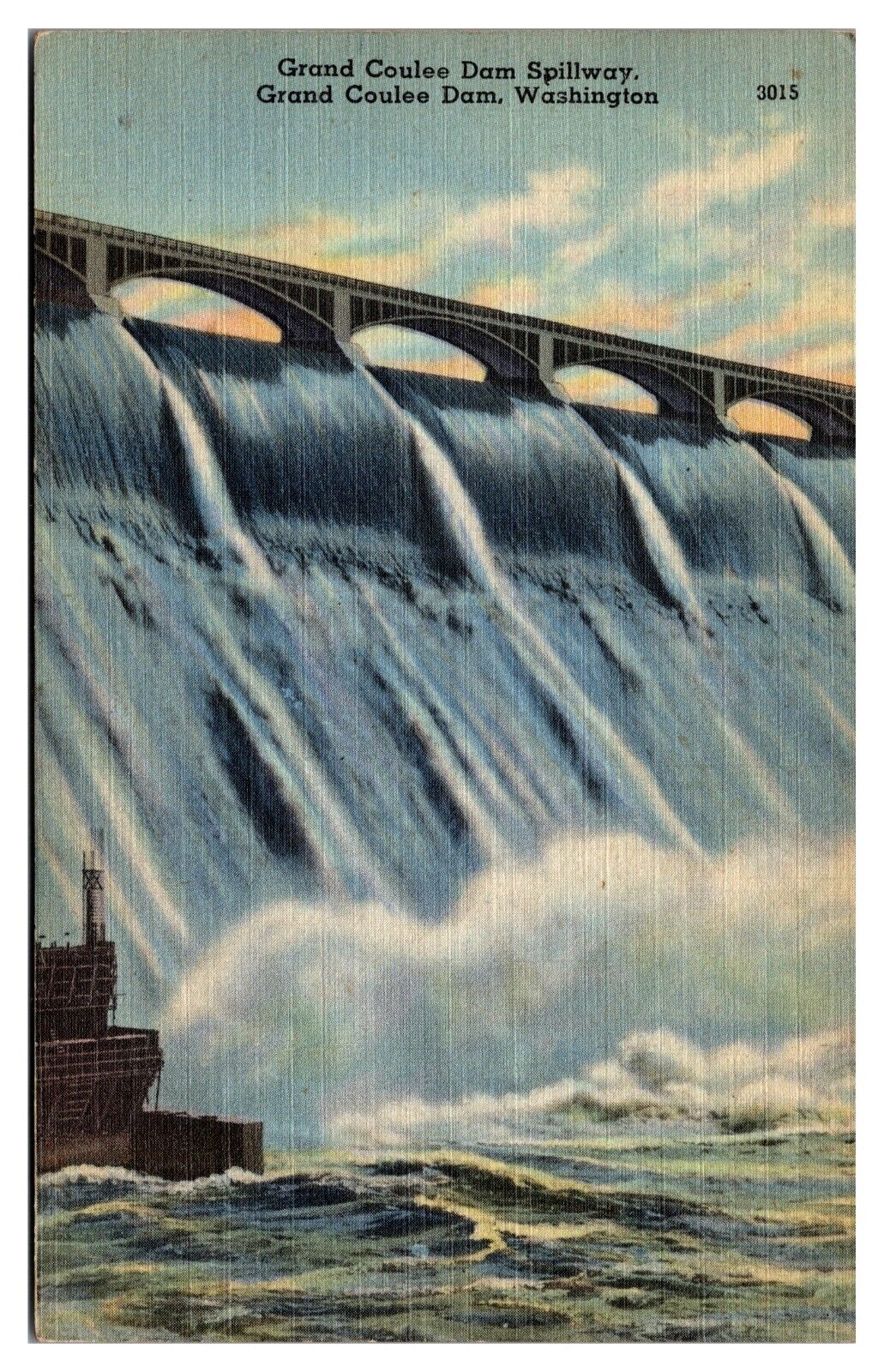 VTG Grand Coulee Dam Spillway, Grand Coulee Dam, WA Postcard