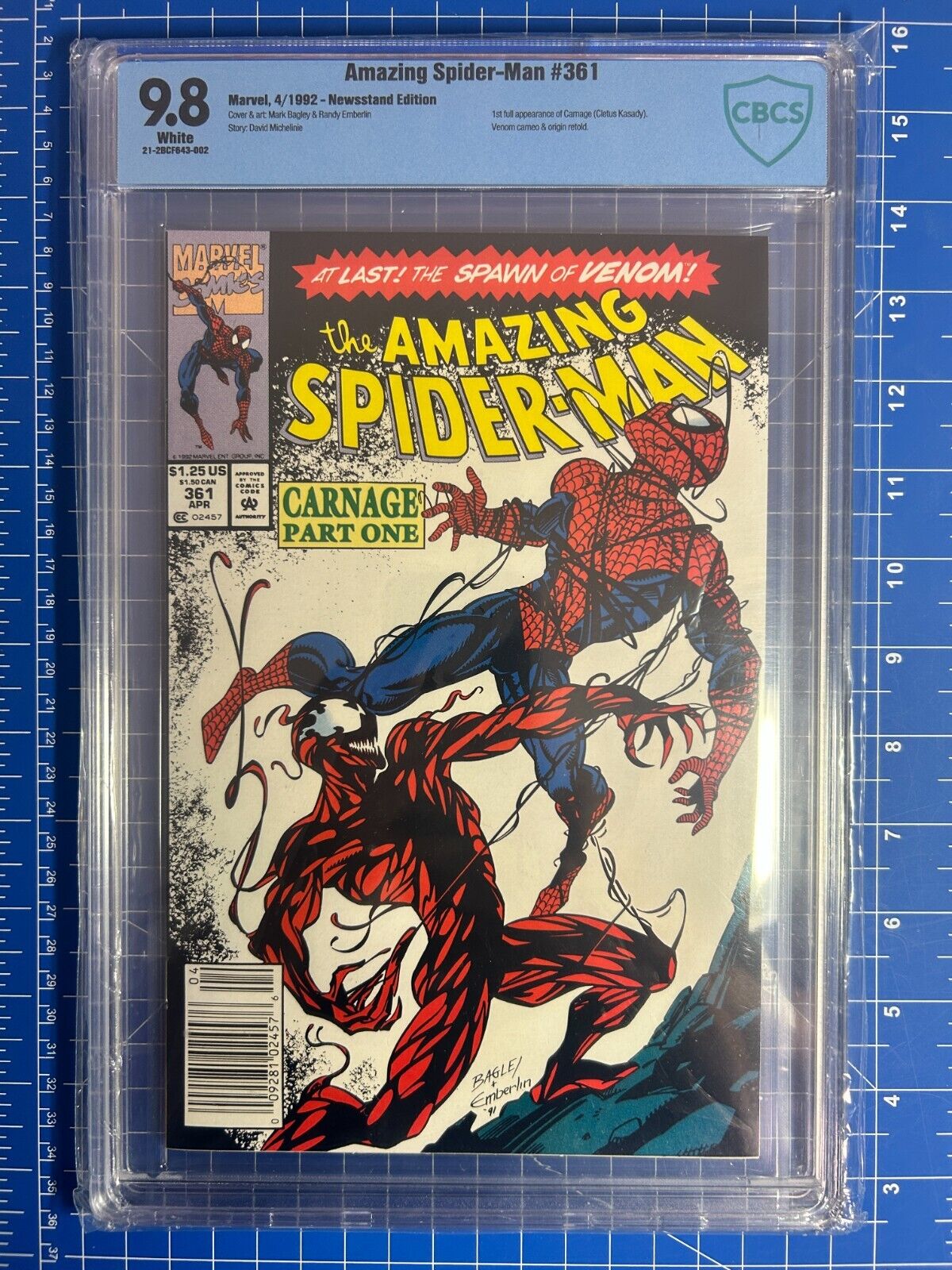 Amazing Spider Man #361 Marvel 1992 CGCS 9.8 NEWSSTAND 1st appearance of Carnage