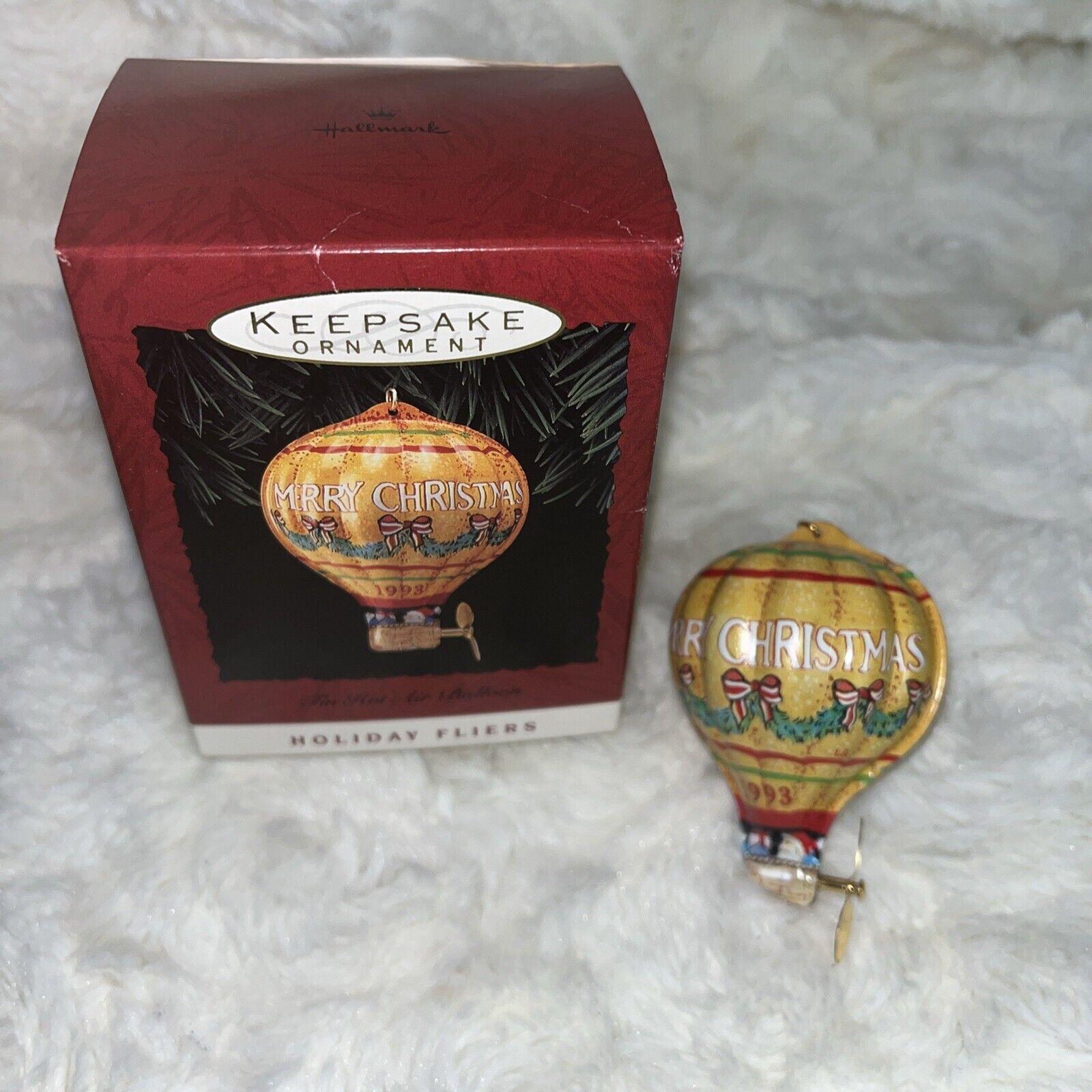 Hallmark 1993 Tin Hot Air Balloon Keepsake Ornament Holiday Fliers Series QX5615