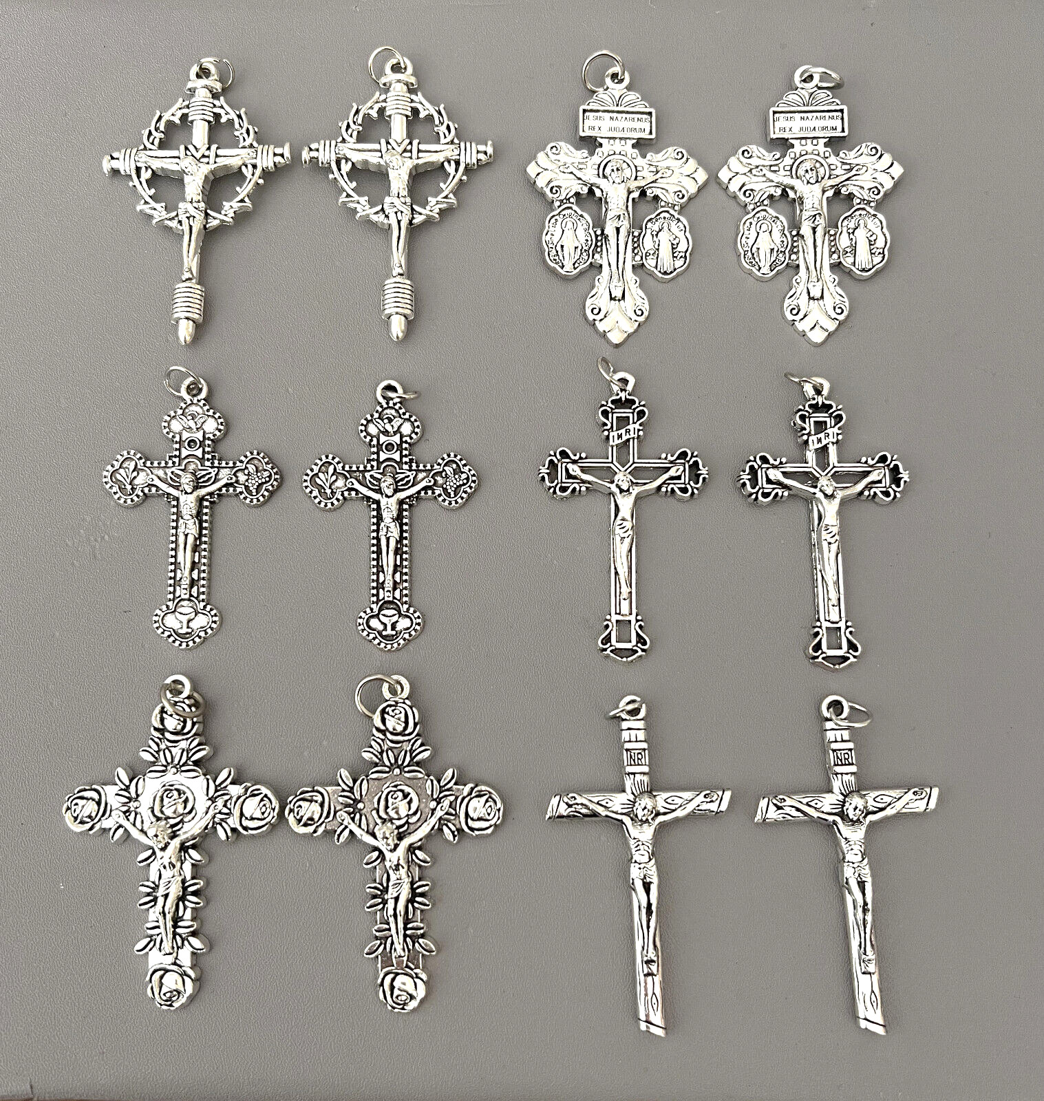 12 pc Rosary Crucifixes crosses 2\