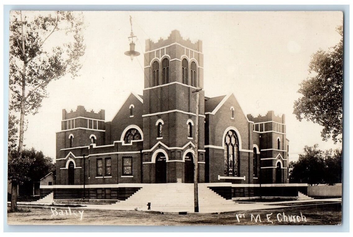 c1910's 1st Methodist Episcopal Church View Bailey Maine ME RPPC Photo Postcard