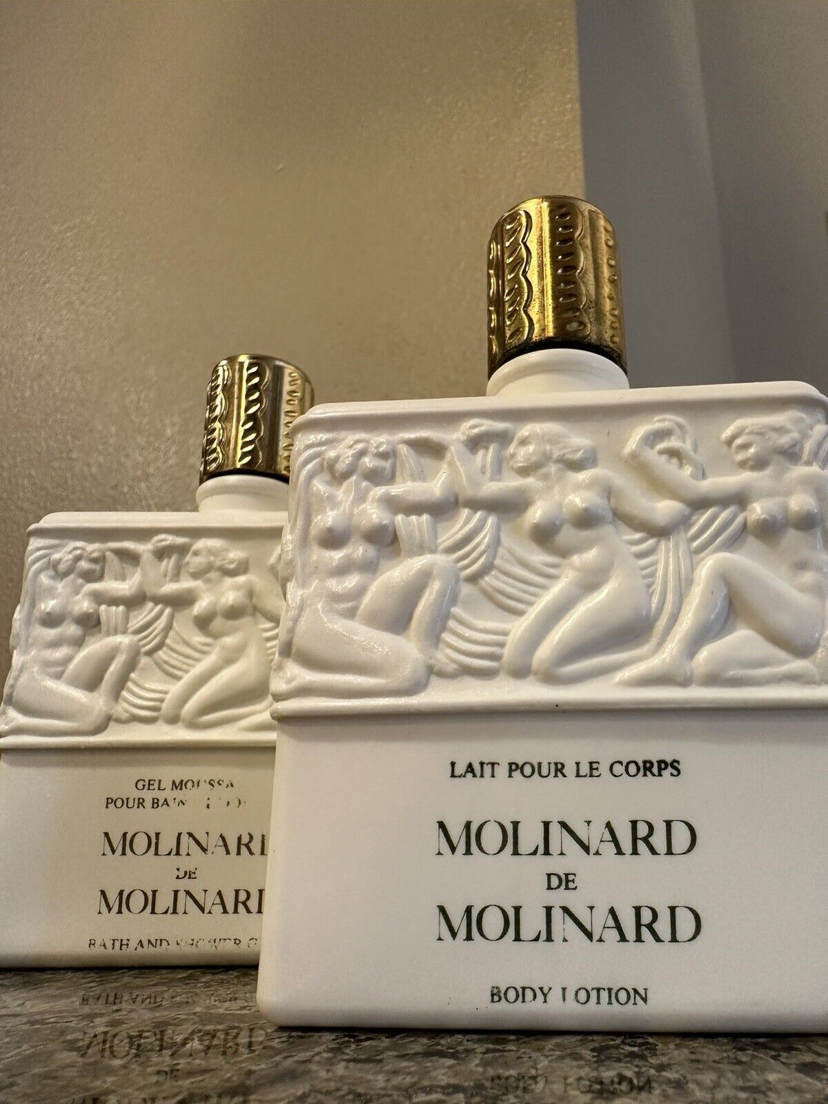 Vintage Molinard De Molinard Paris Body Lotion Bath Shower Gel 200 ml 90% - 100%