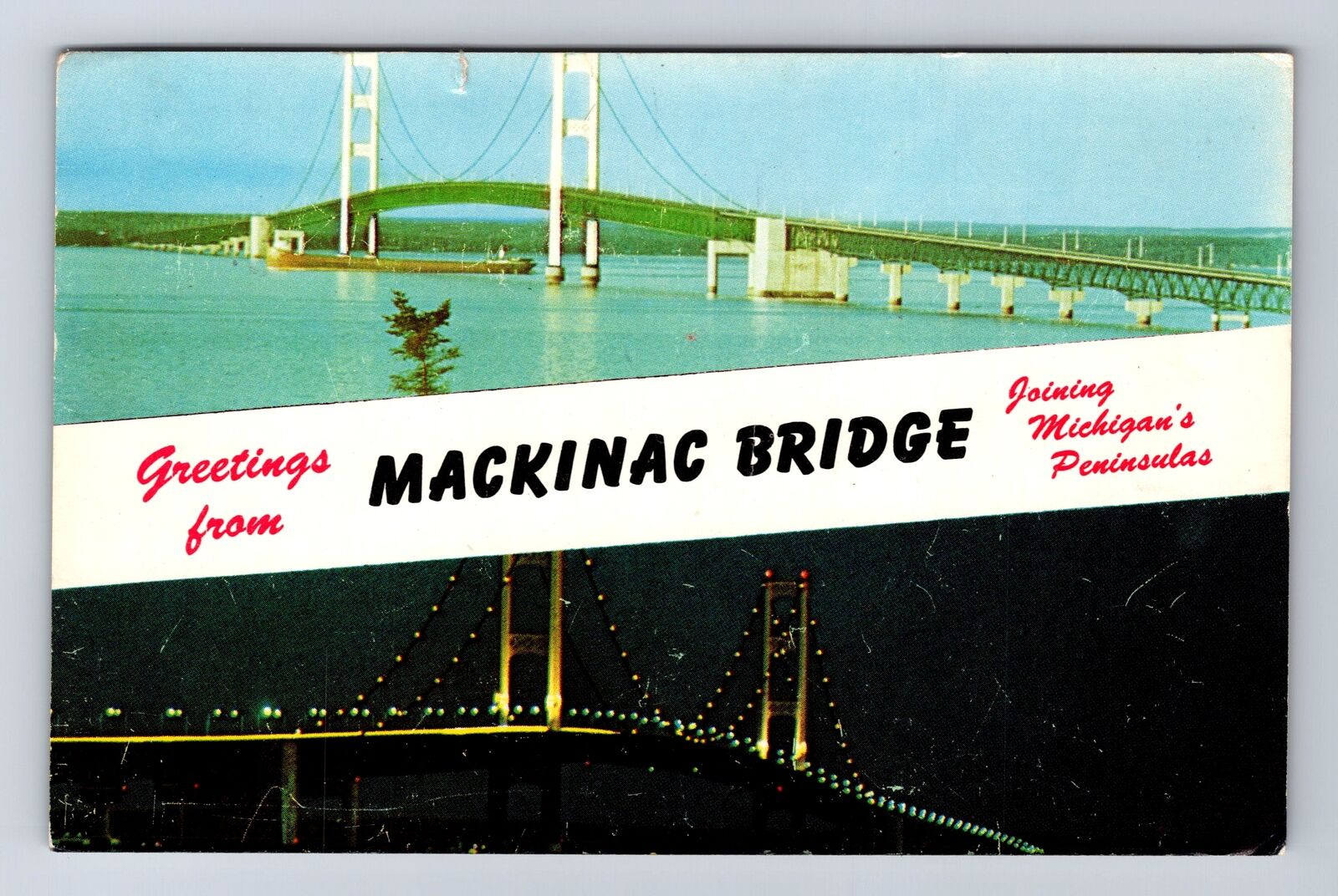 Mackinac Island MI-Michigan, Banner Greetings Peninsulas, Vintage Postcard