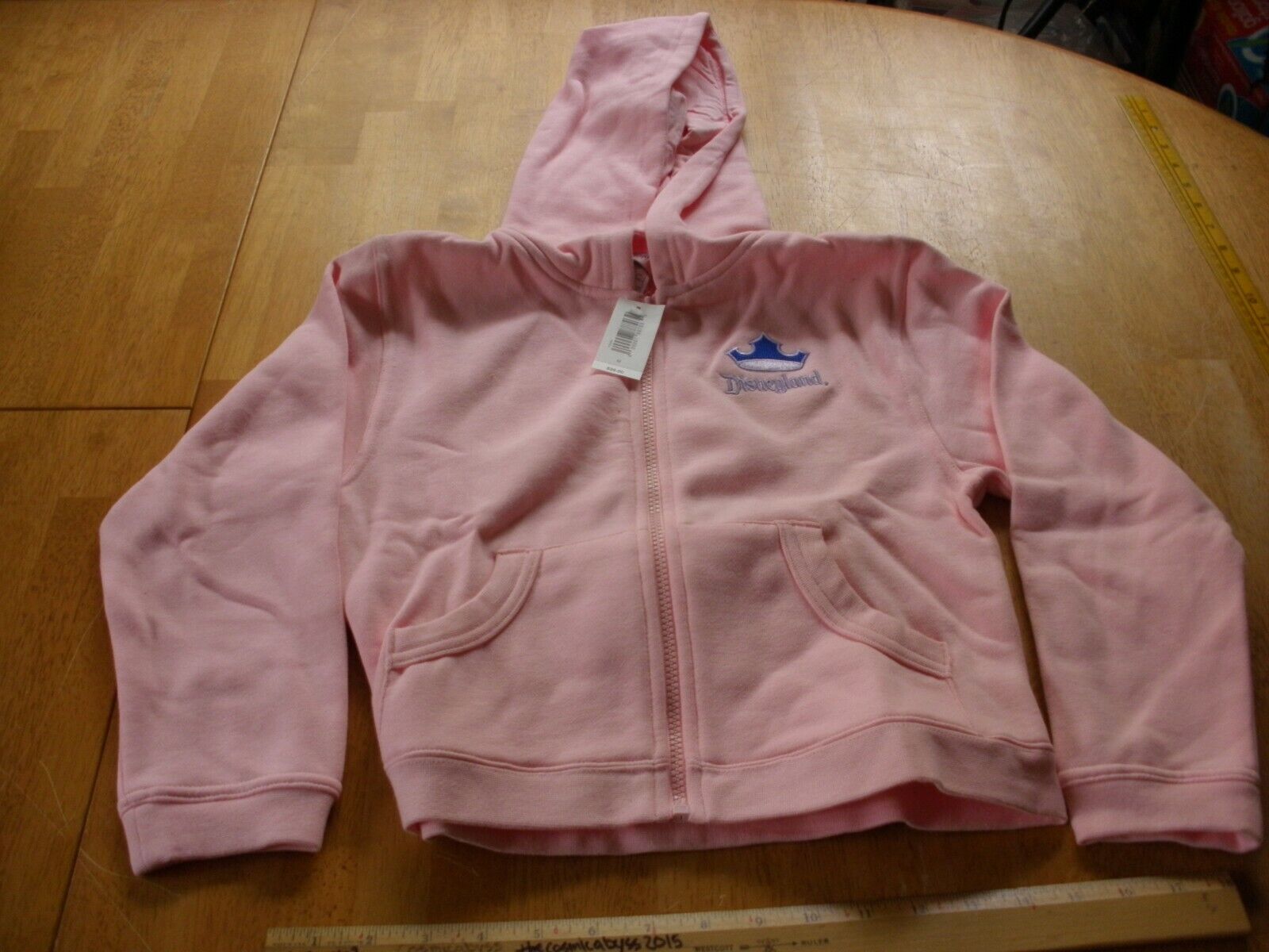 Disneyland princess crown pink zip hoody sweatshirt youth M Disney NWT 2000s