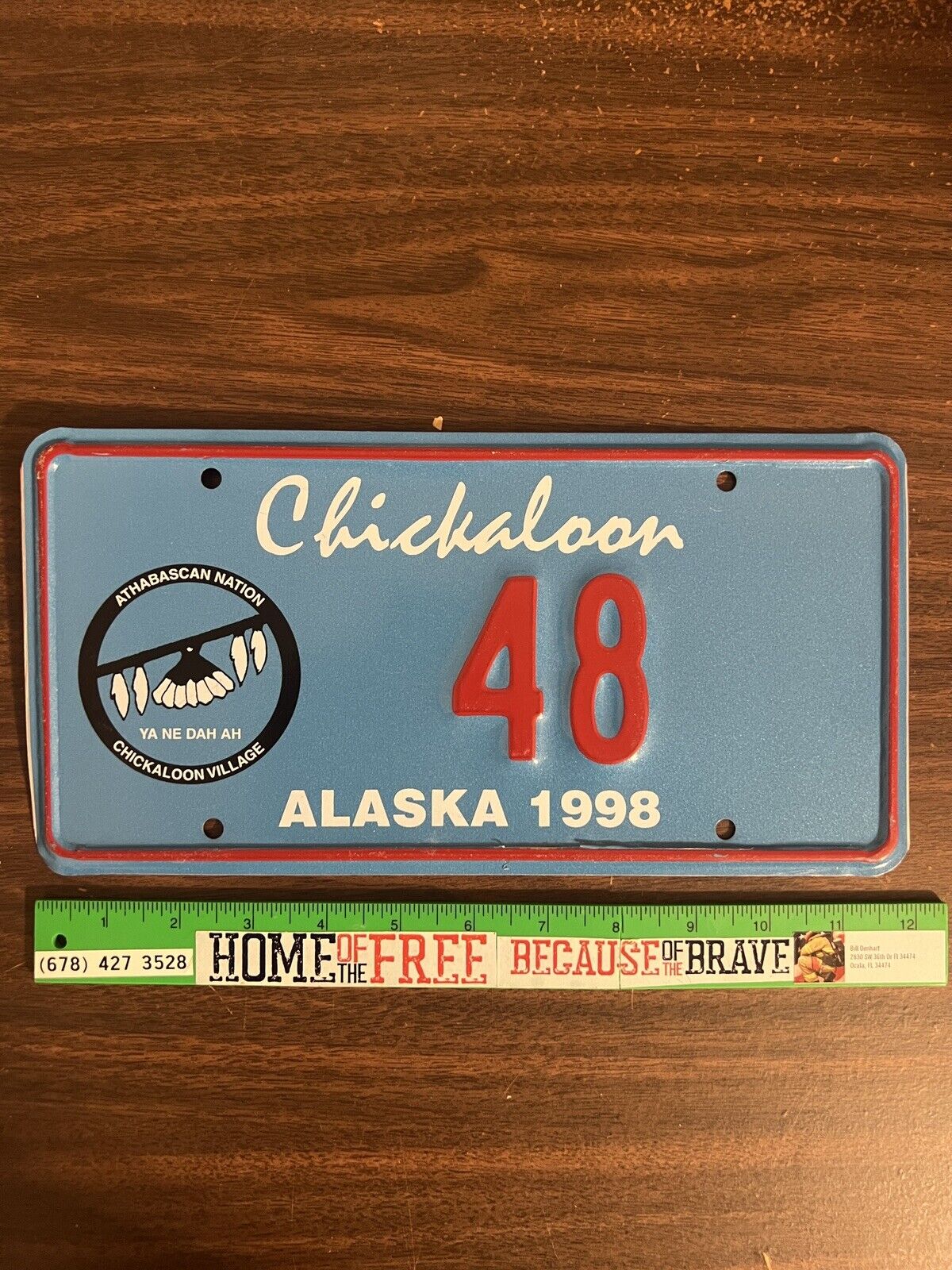 Vintage 1998 Alaska Chickaloon #30 Athabascan Nation License Plate 0122