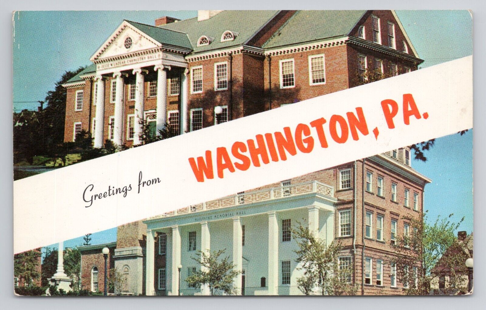 Greetings From Washington Pennsylvania Postcard 3012