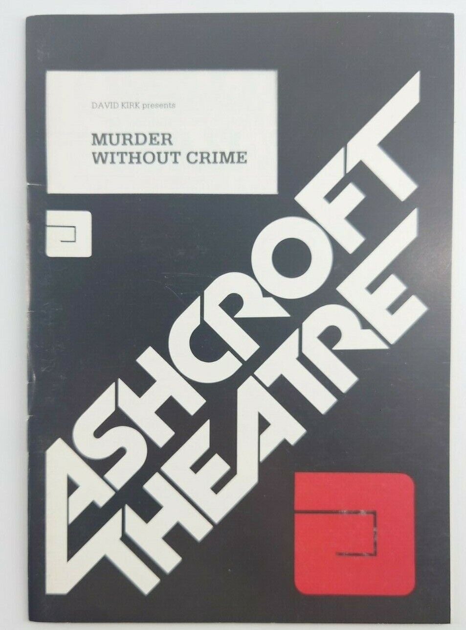 Ashcroft Theatre 1984 Murder Without Crime John Barron Eric Deacon Sandra Payne