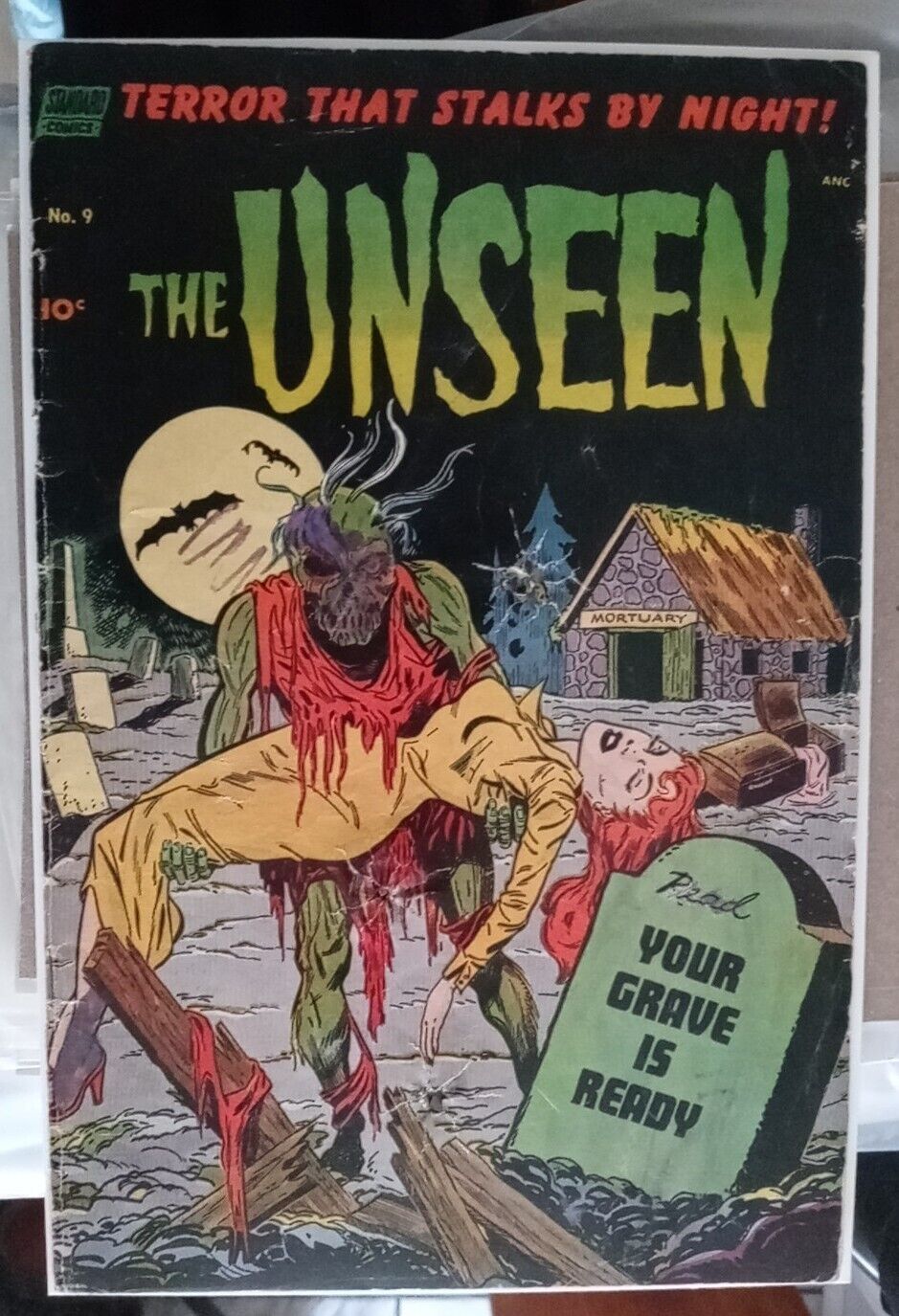 1953 The UNSEEN # 9 Pre Code Golden Age Horror Classic Zombie Cover  Lower Grade