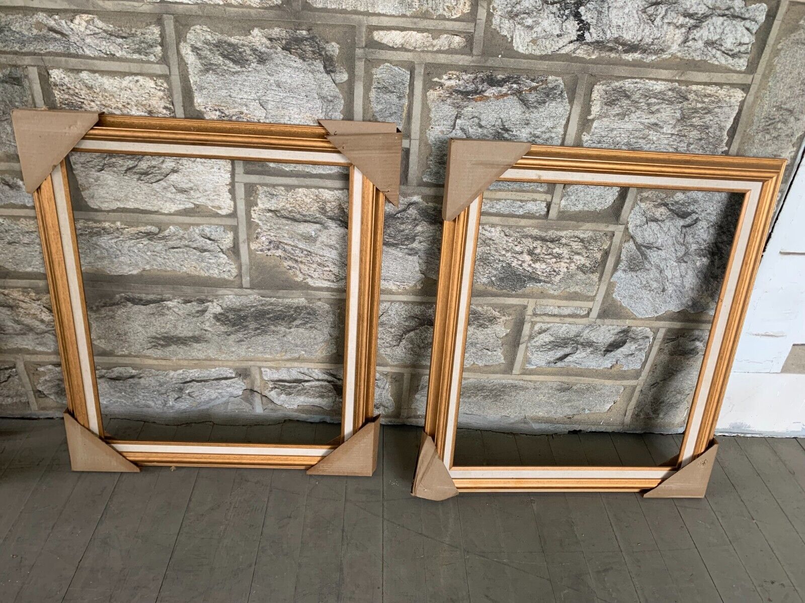 Two New Gold Solid Wood Picture Frame 25X28.5X1\