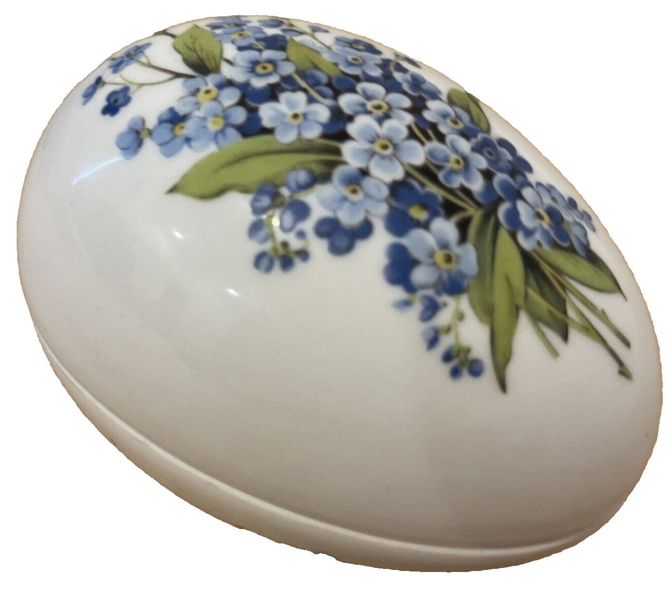 Vintage Rochard Limoges France Floral Egg Shaped Porcelain Trinket Dish