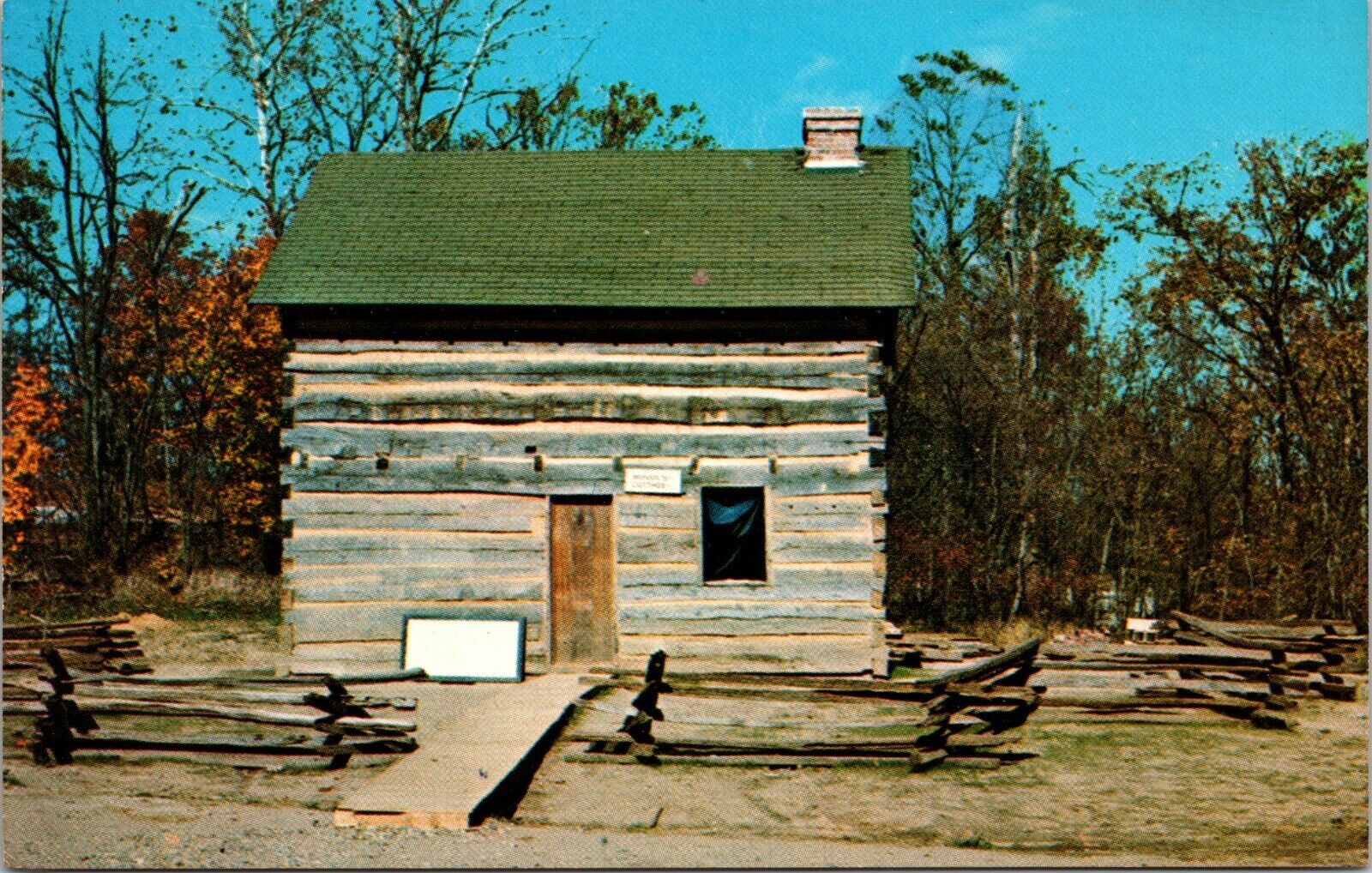 Beason Log Cabin Rockville Parke County Indiana Vintage Postcard 