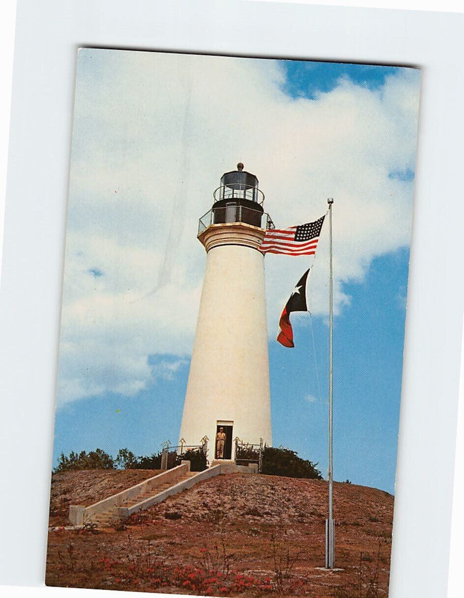 Postcard Old Lighthouse at Port Isabel Texas
