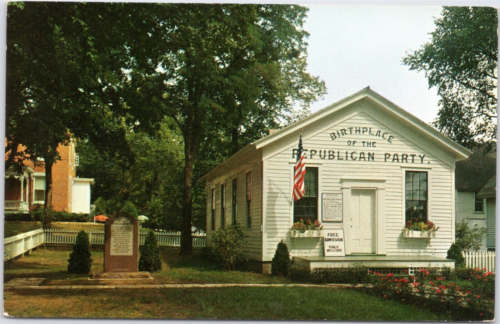 Little White School House, Birth Place Republican Party Ripon WI postcard