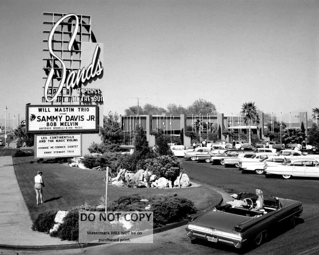 SANDS HOTEL & CASINO SIGN LAS VEGAS STRIP 1950s - 8X10 PHOTO (DD-175)