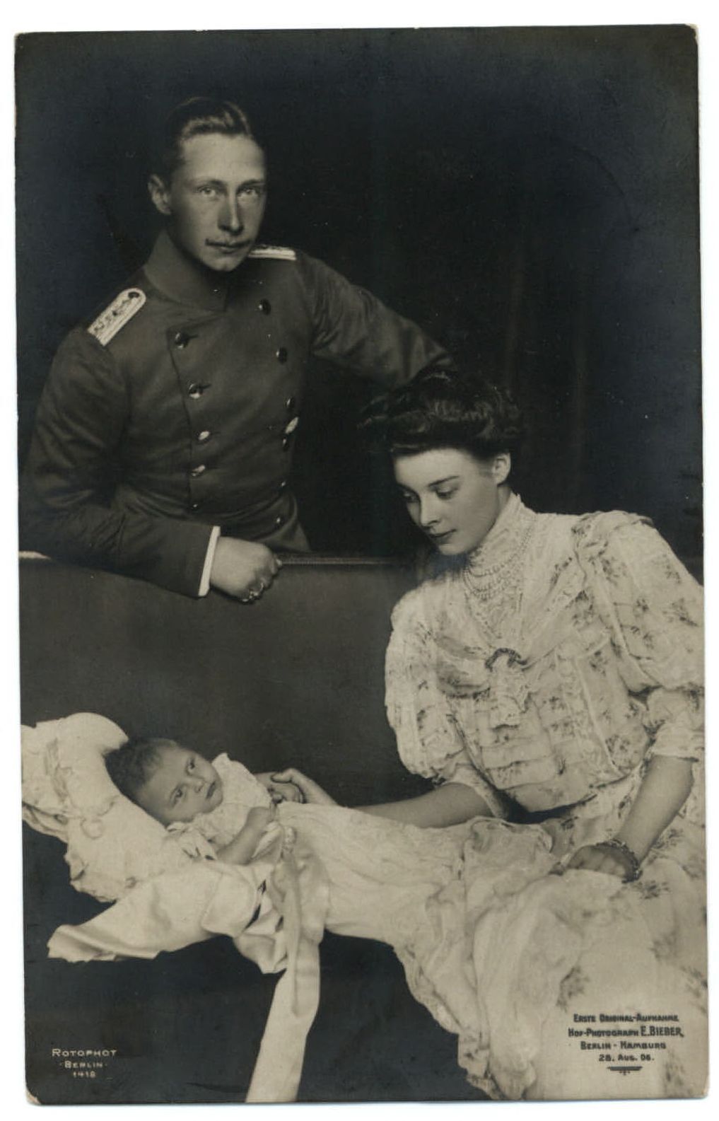 RPPC German Crown Prince Wilhelm & Princess Oecilie ~ real photo postcard
