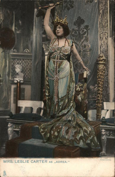 Actress Mrs. Leslie Carter Tuck Antique Postcard Vintage Post Card