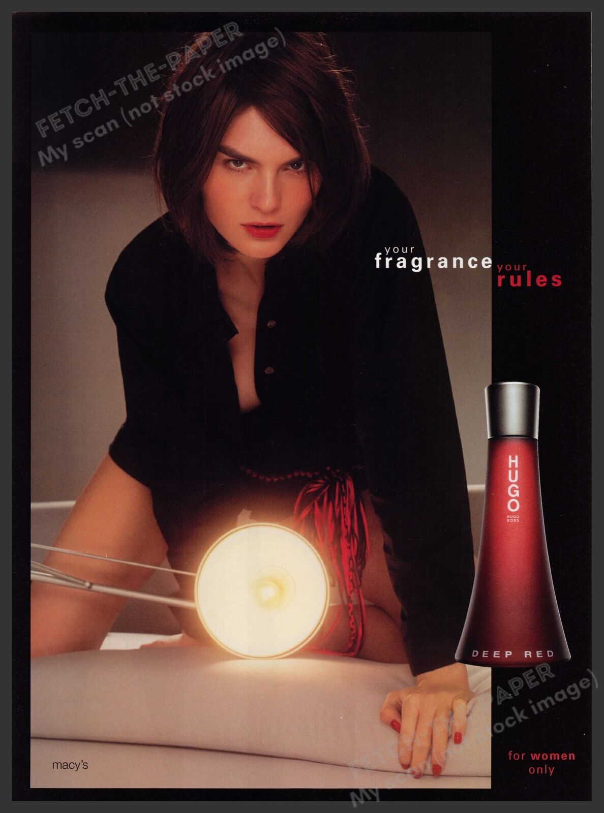 Hugo Deep Red Fragrance Promo 2000s Print Advertisement 2003 Light
