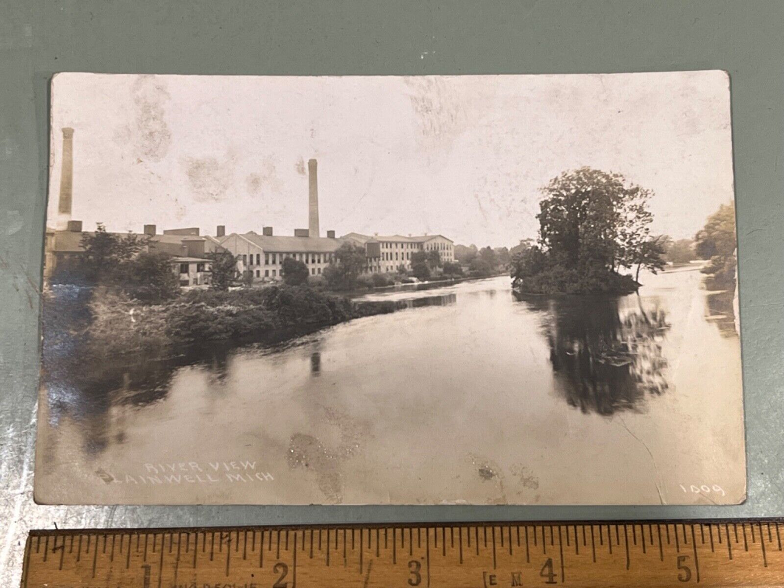 1914 Plainwell MI factory real photo postcard