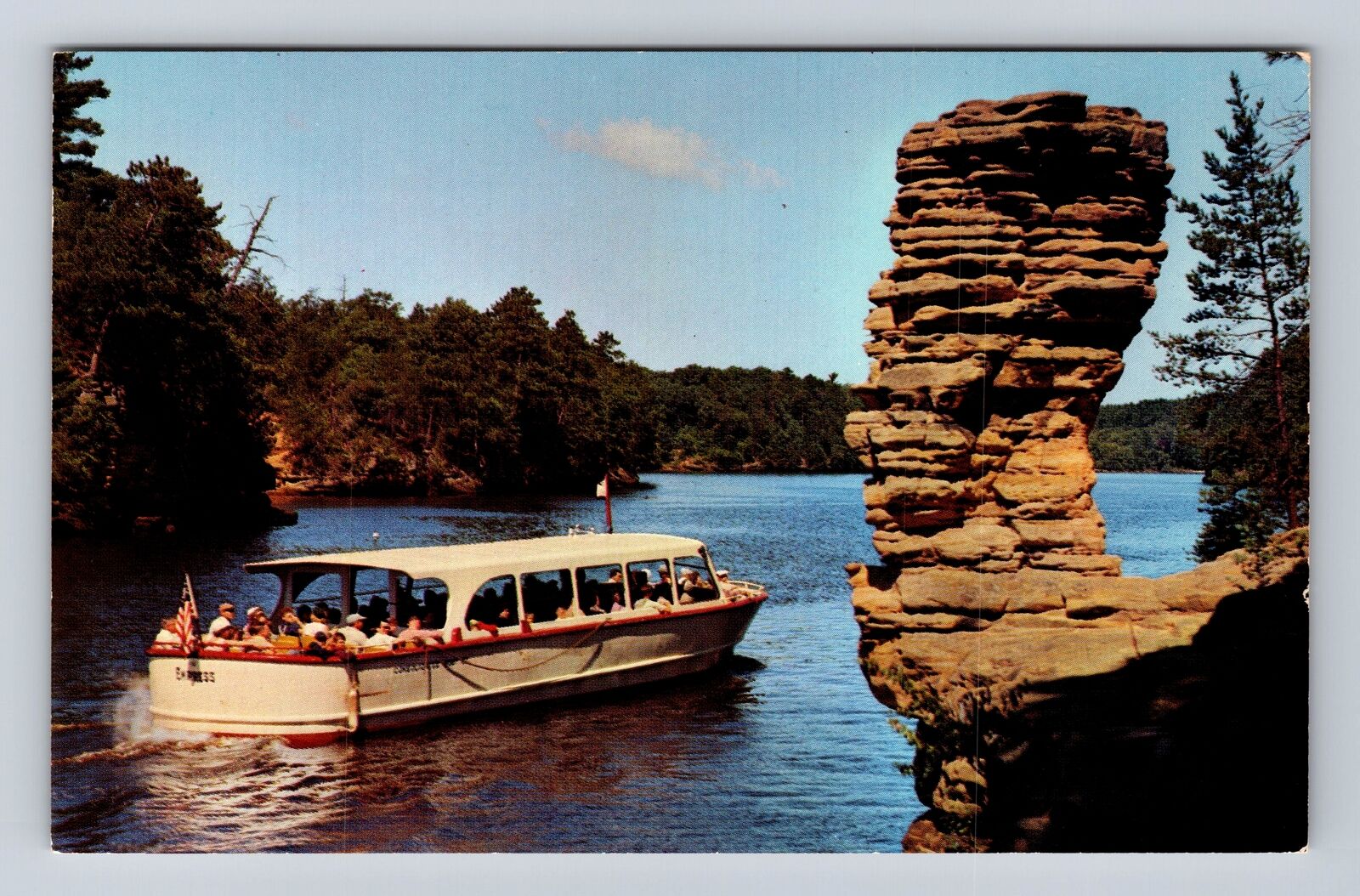 Wisconsin Dells WI-Wisconsin, Upper Dells Chimney Rock Antique Vintage Postcard