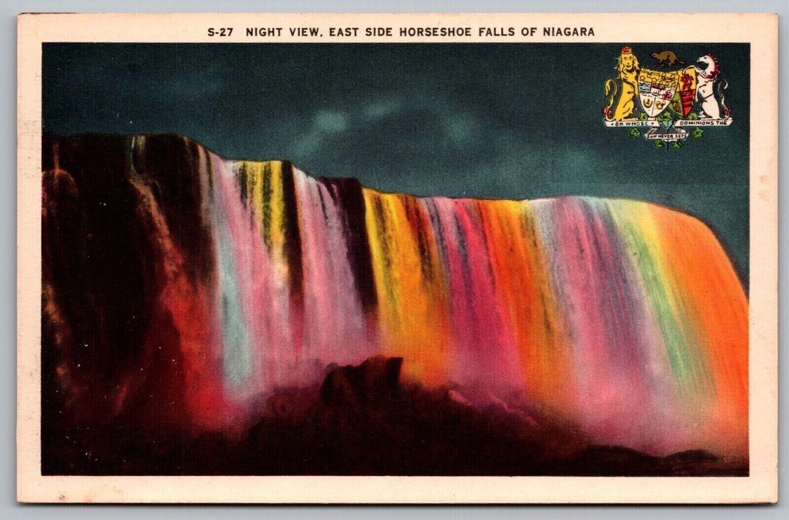 Night View East Side Horseshoe Falls Niagara WB Postcard UNP VTG Unused Vintage